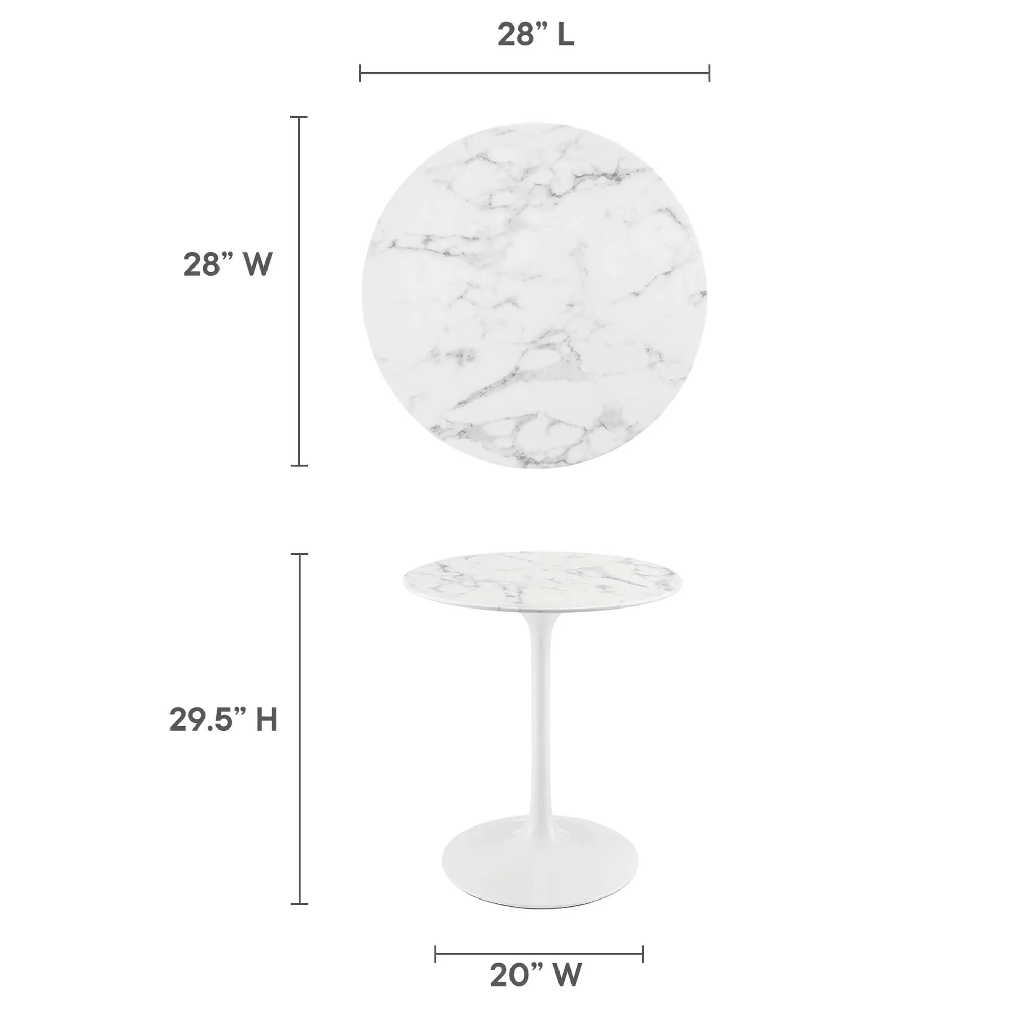 Lippa Round 28" Dining Table by Modway