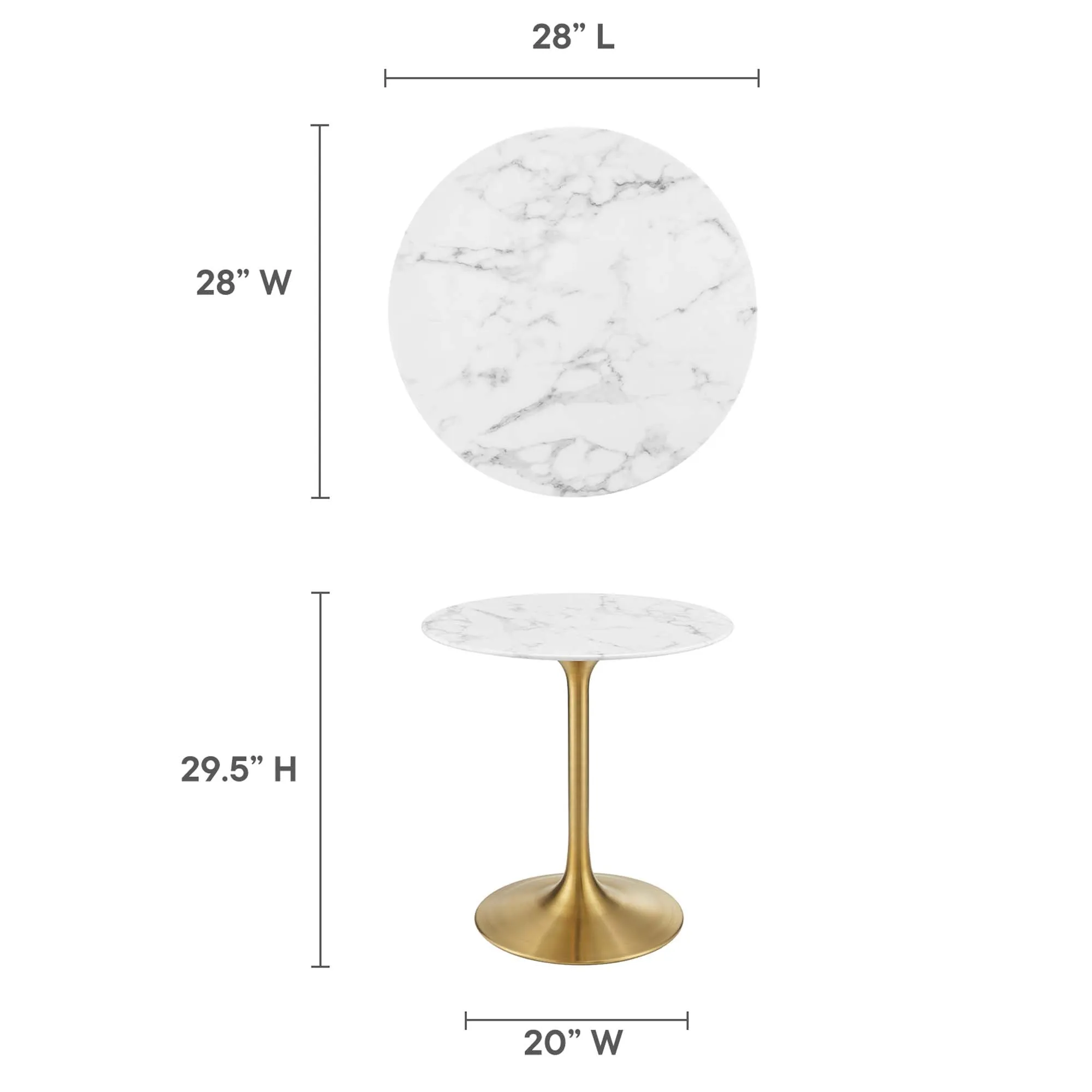 Lippa Round 28" Dining Table by Modway