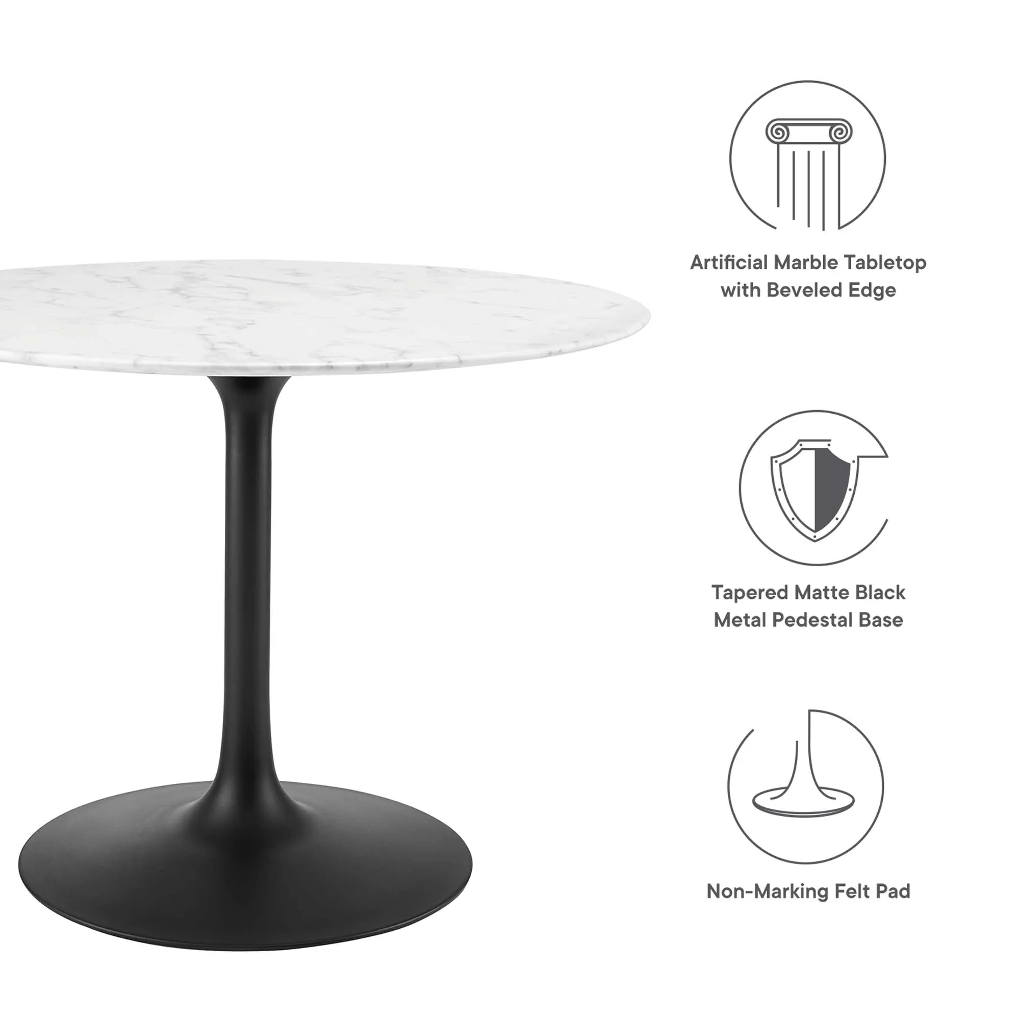 Lippa Round 40" Dining Table by Modway