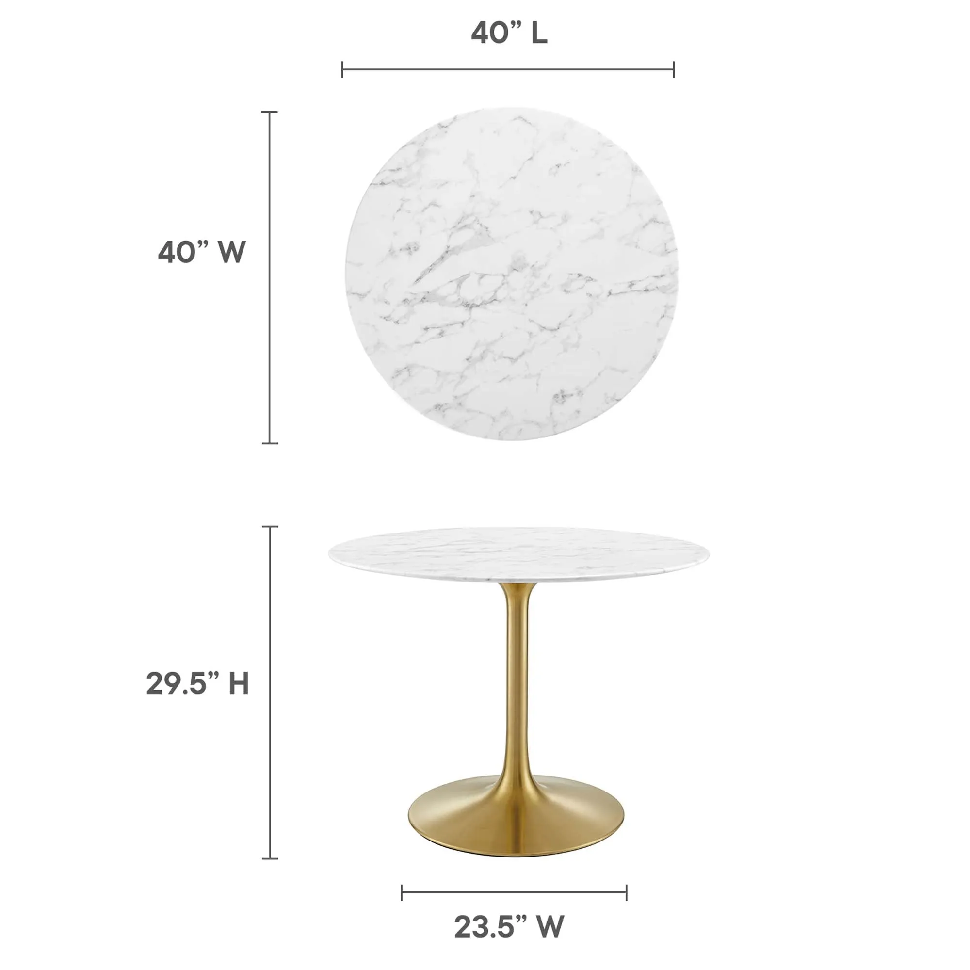 Lippa Round 40" Dining Table by Modway