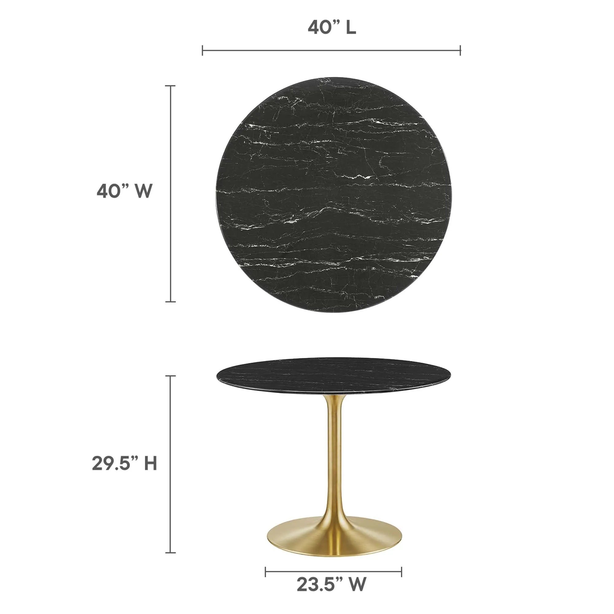 Lippa Round 40" Dining Table by Modway