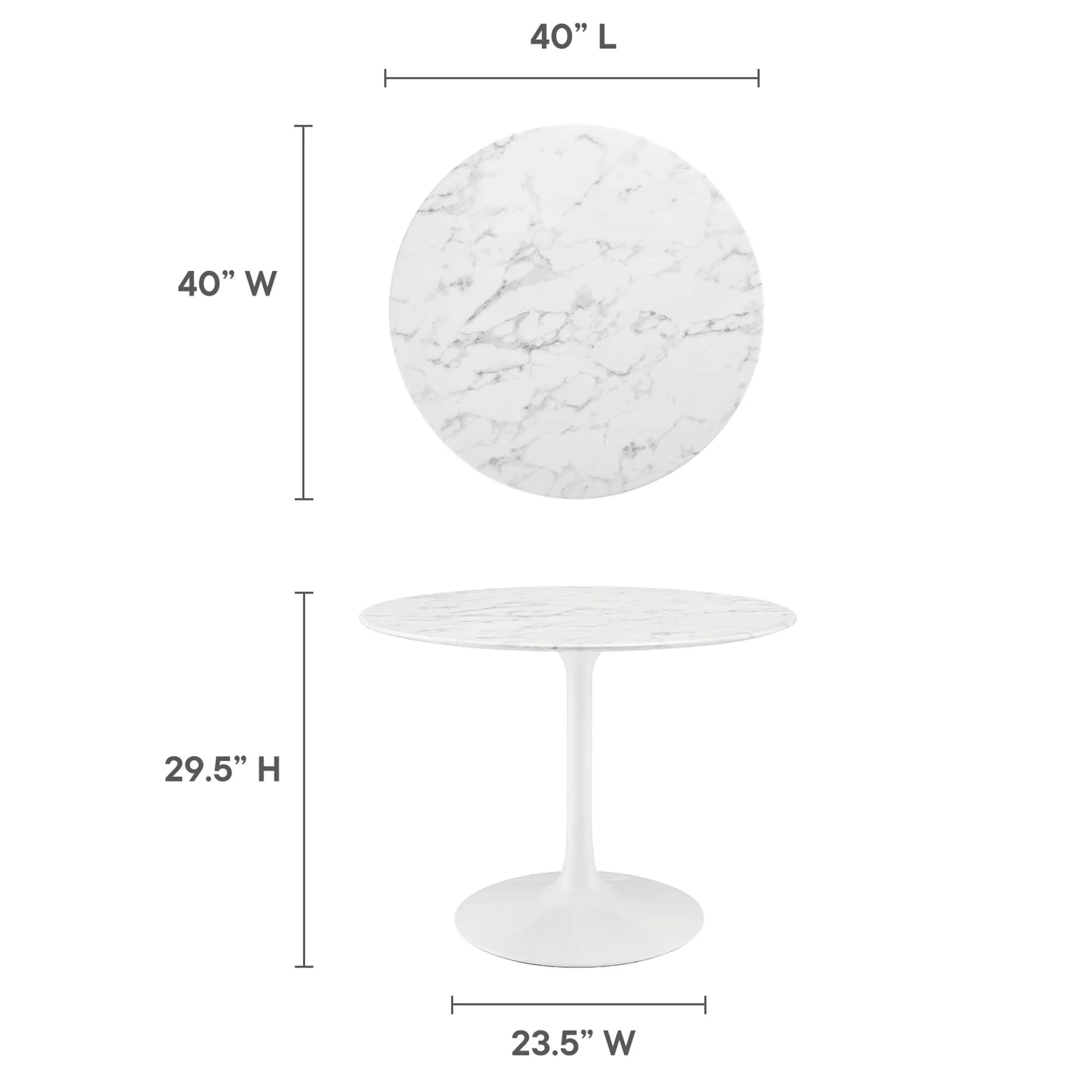 Lippa Round 40" Dining Table by Modway