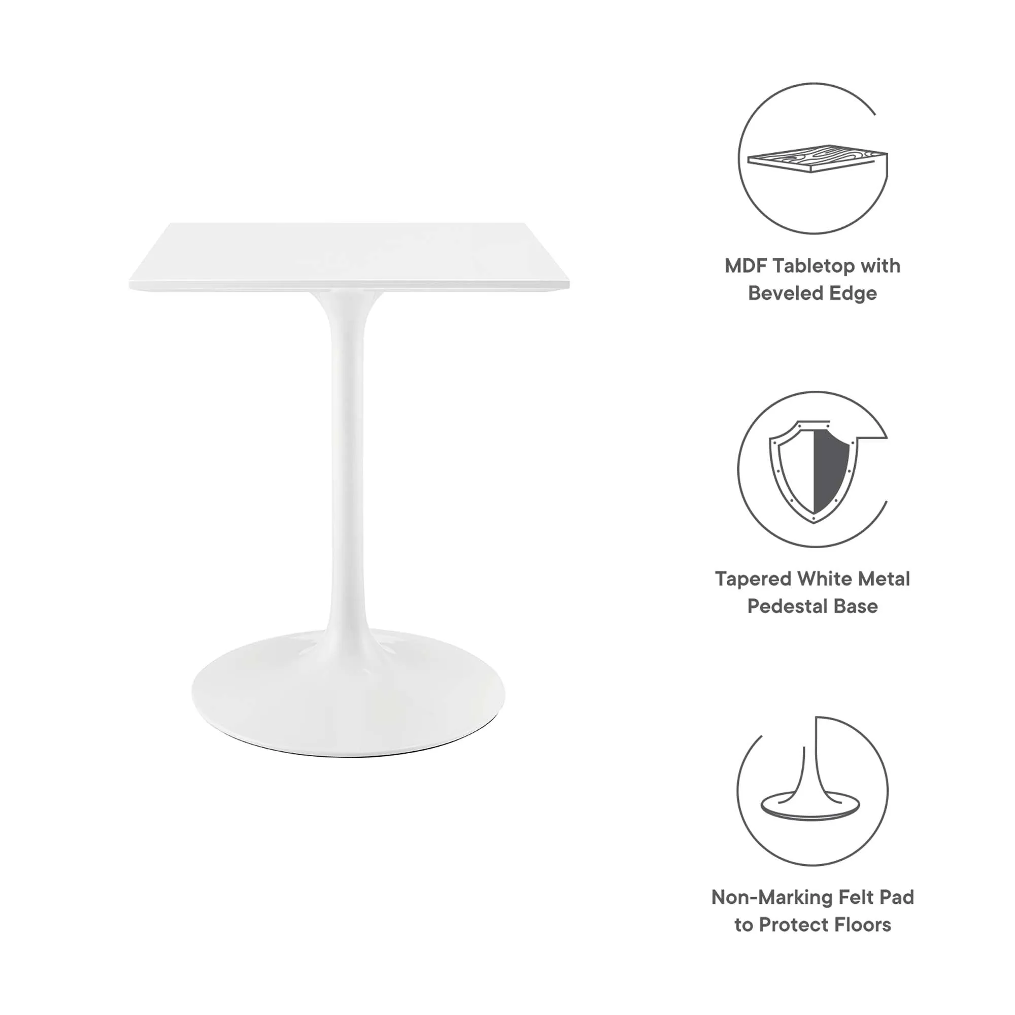 Lippa Square Wood Dining Table by Modway