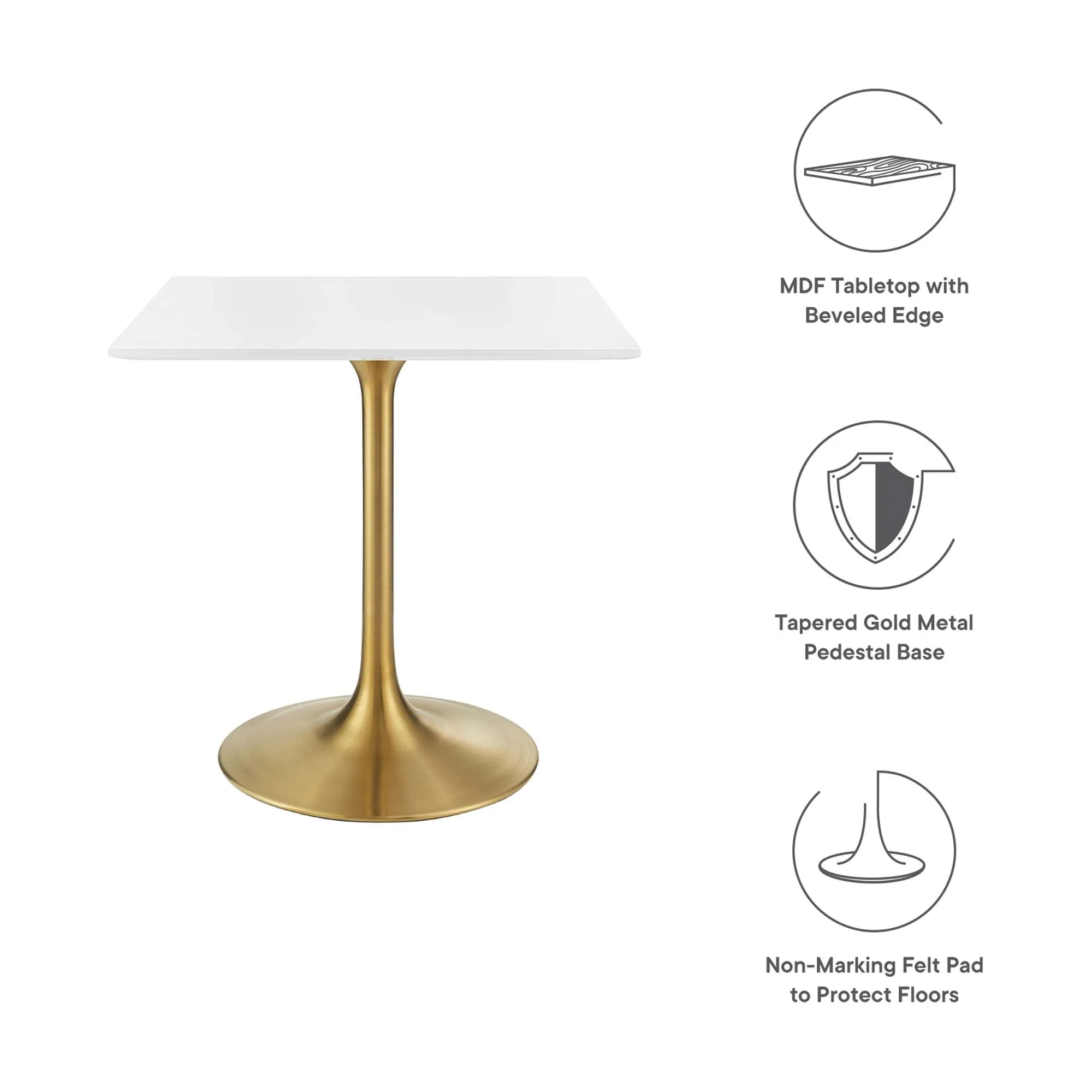 Lippa Square Wood Dining Table by Modway
