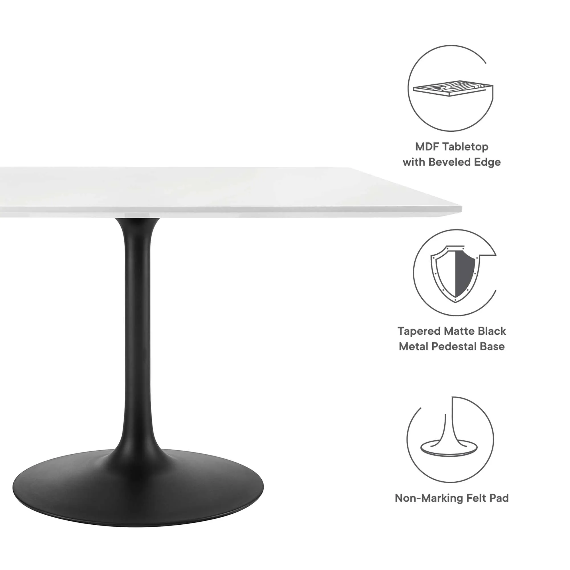 Lippa Square Wood Dining Table by Modway