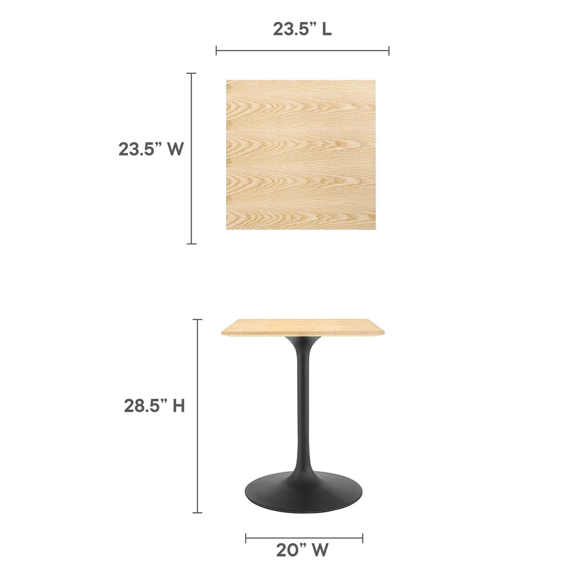 Lippa Square Wood Dining Table by Modway