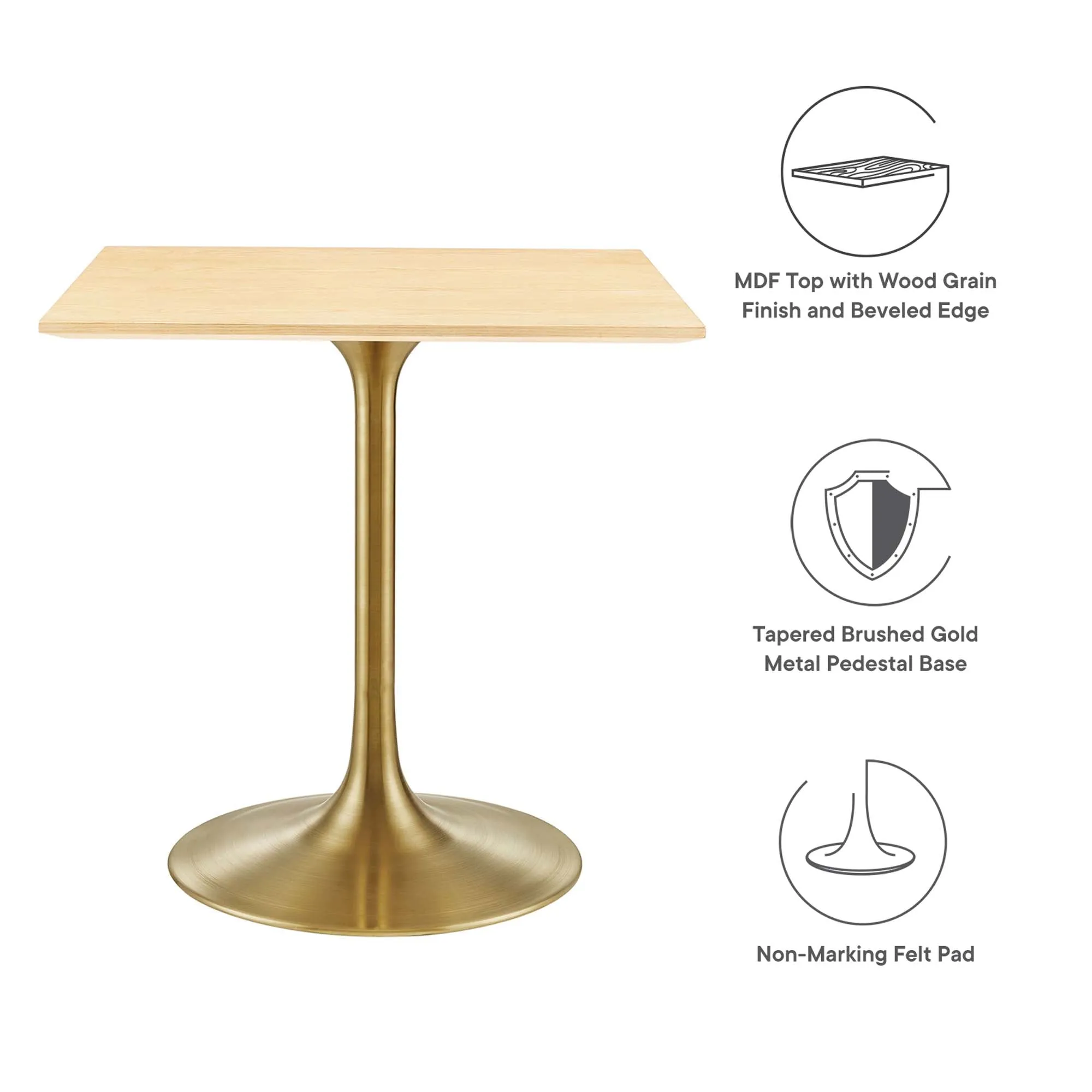 Lippa Square Wood Dining Table by Modway