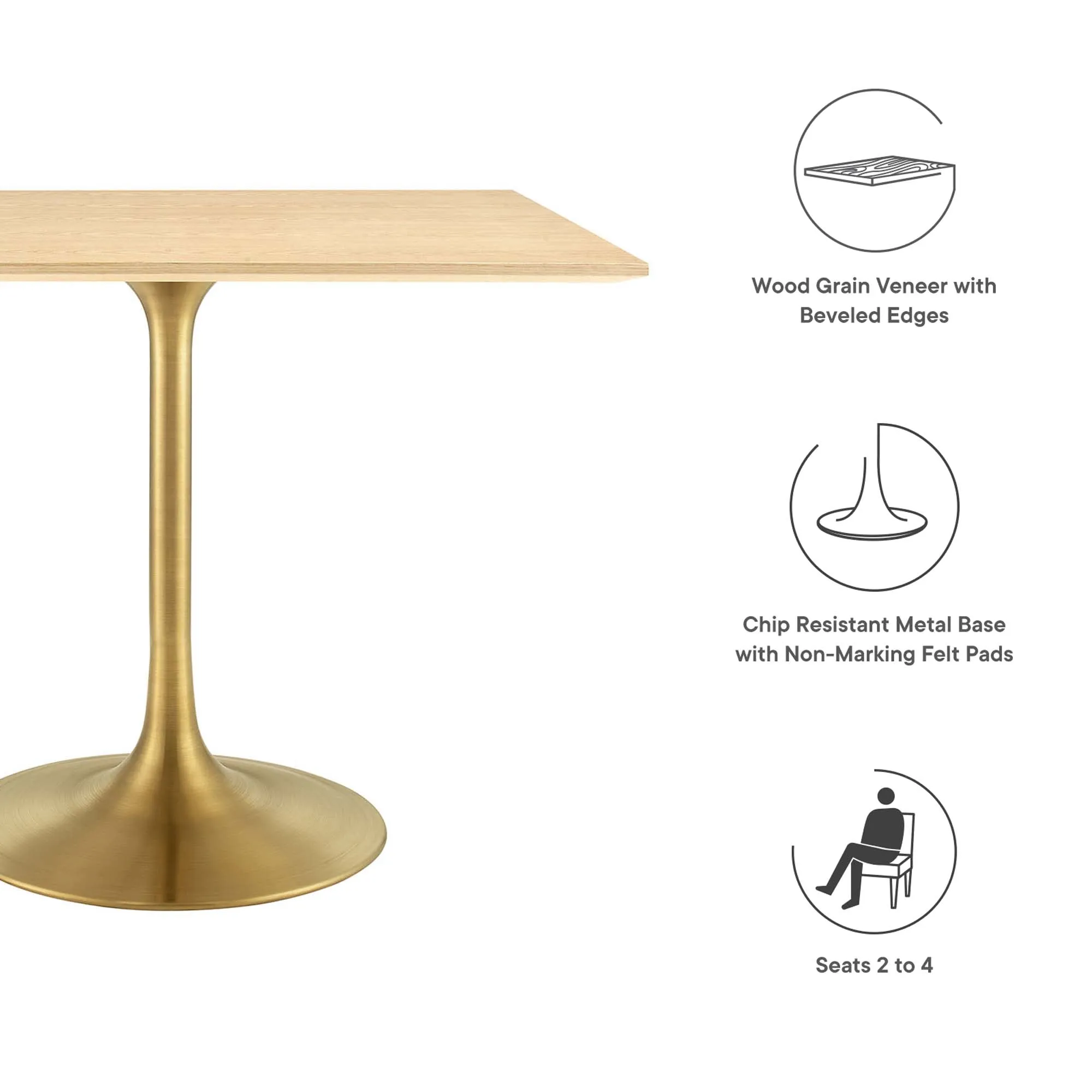 Lippa Square Wood Dining Table by Modway