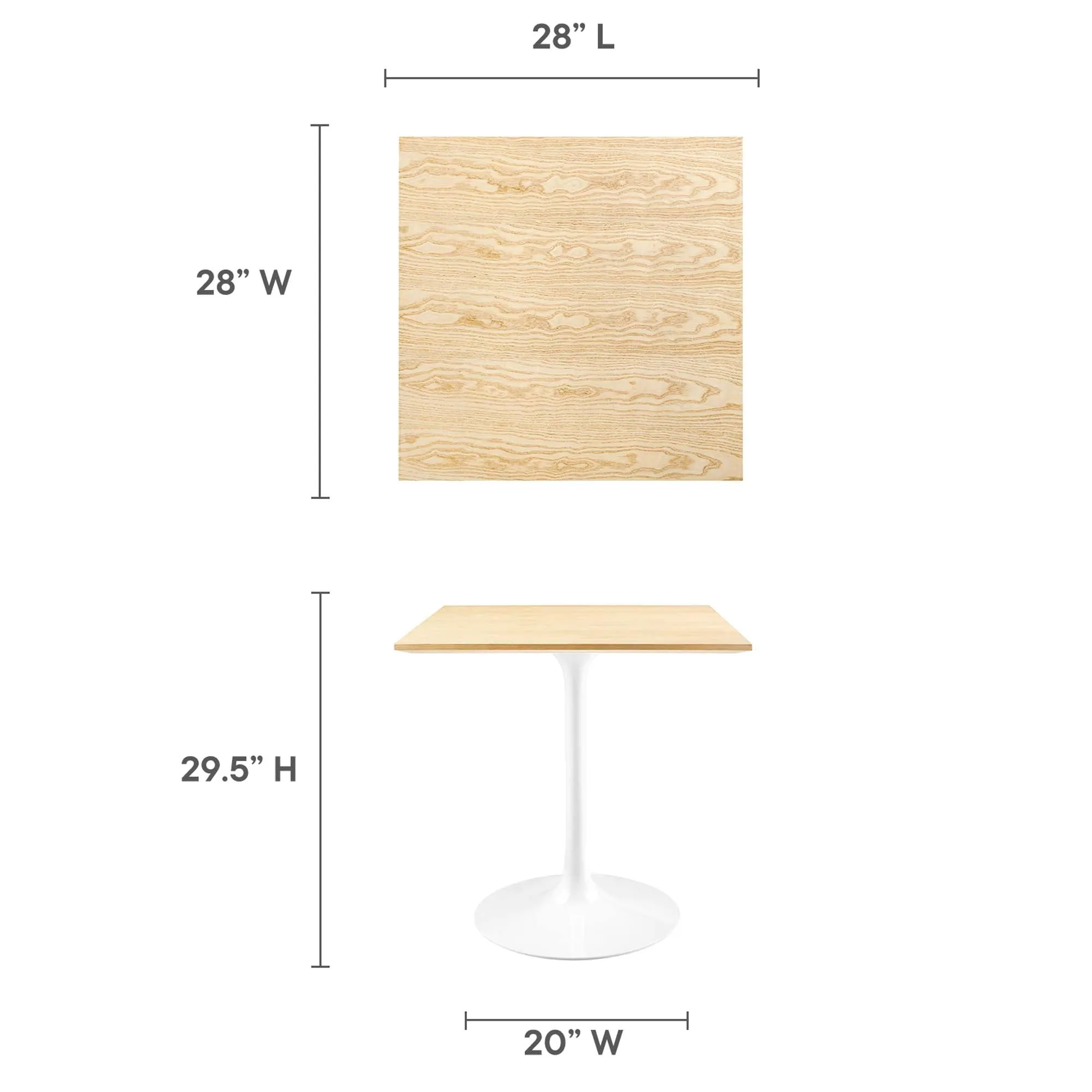 Lippa Square Wood Dining Table by Modway