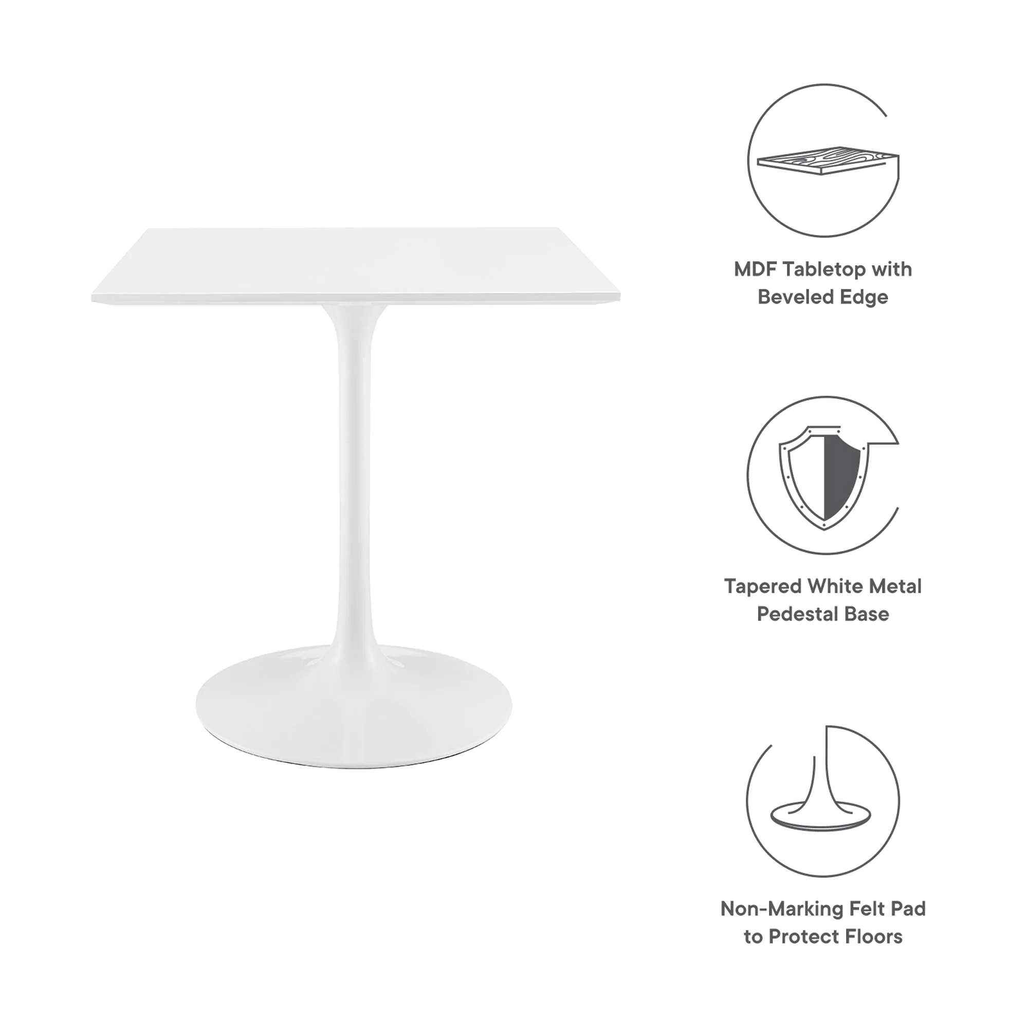 Lippa Square Wood Dining Table by Modway