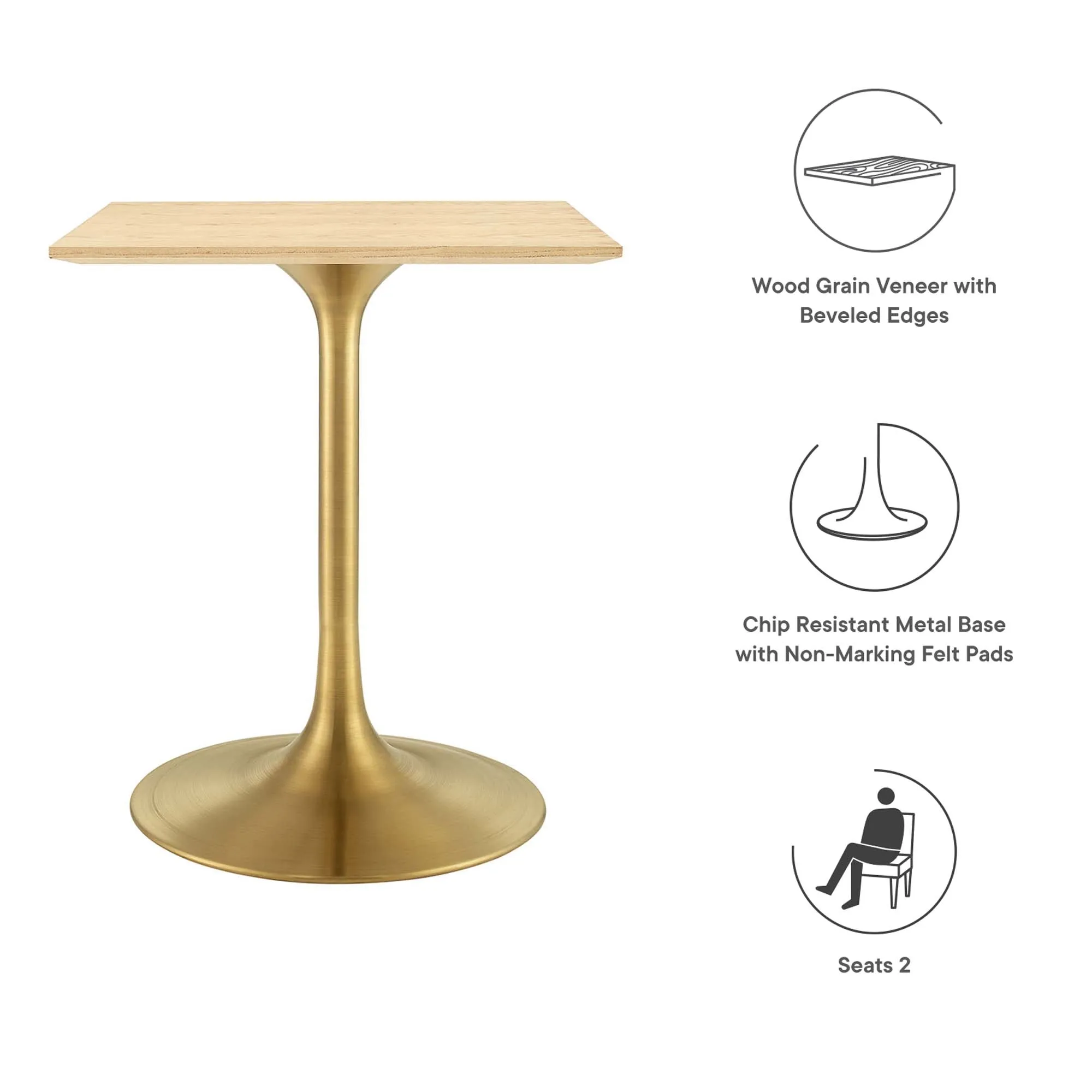 Lippa Square Wood Dining Table by Modway