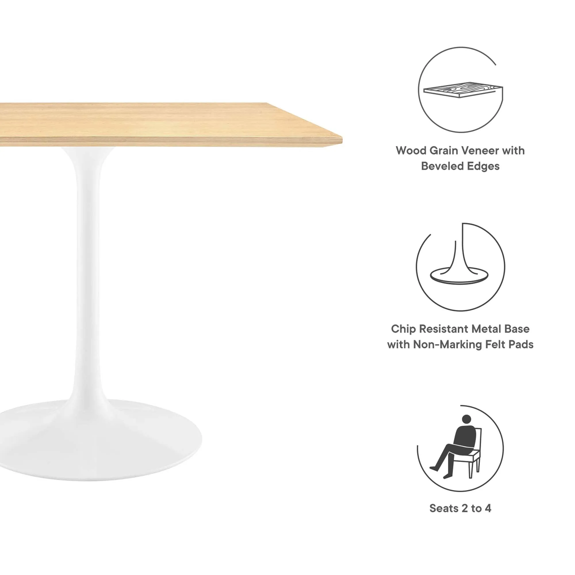 Lippa Square Wood Dining Table by Modway