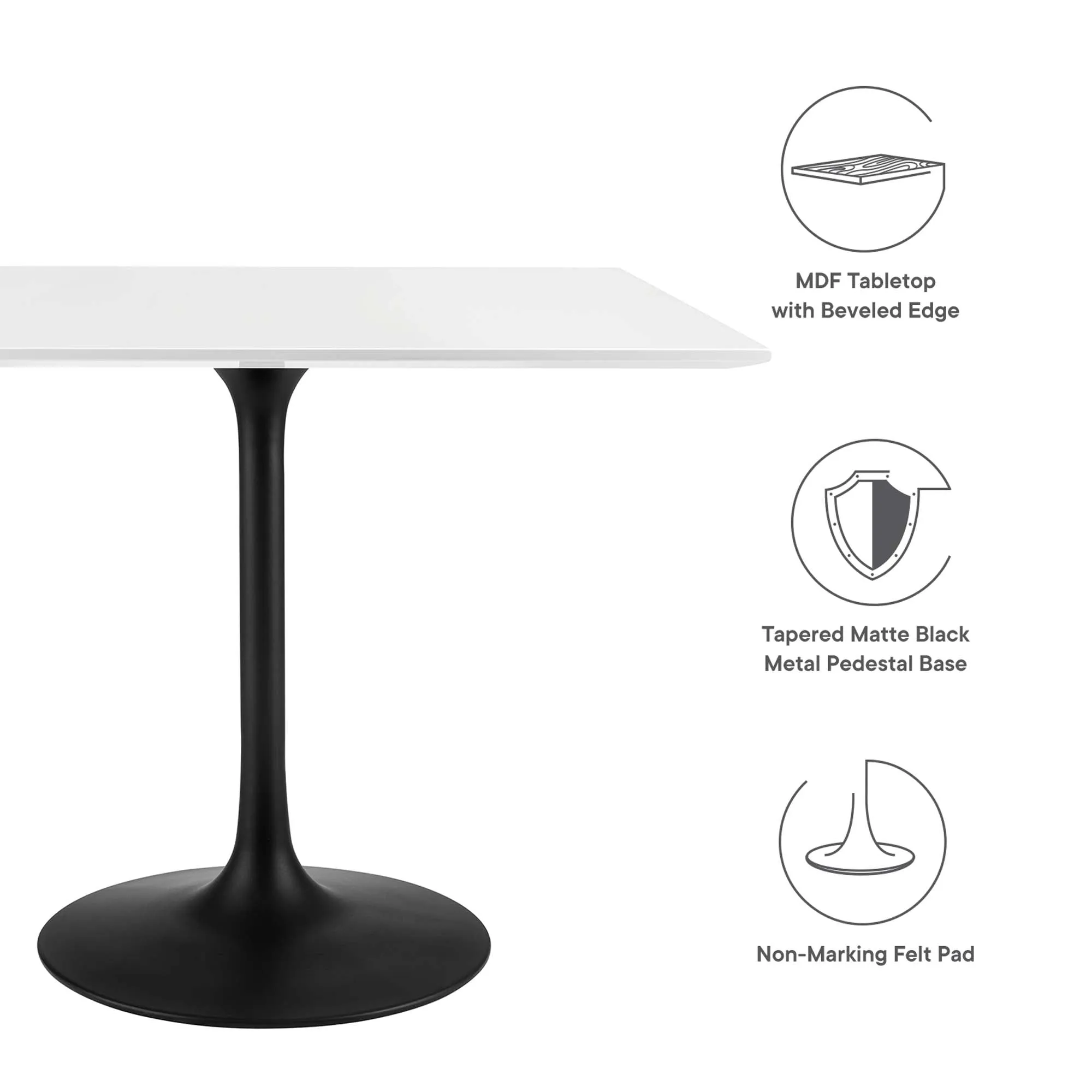 Lippa Square Wood Dining Table by Modway