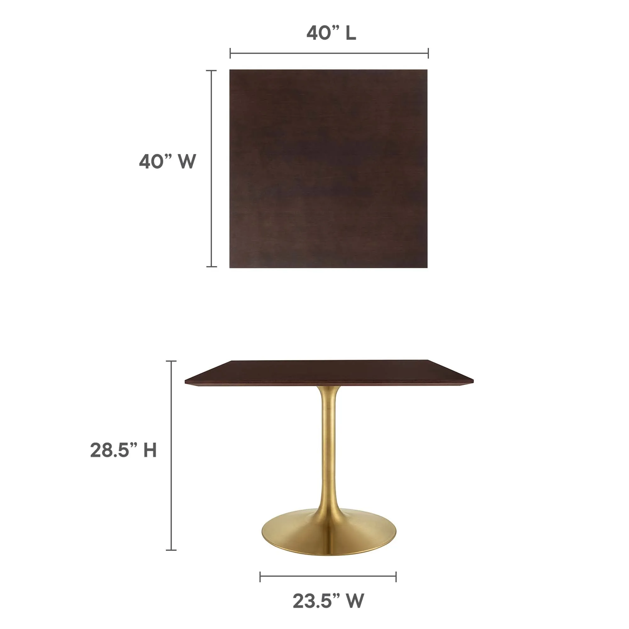 Lippa Square Wood Dining Table by Modway