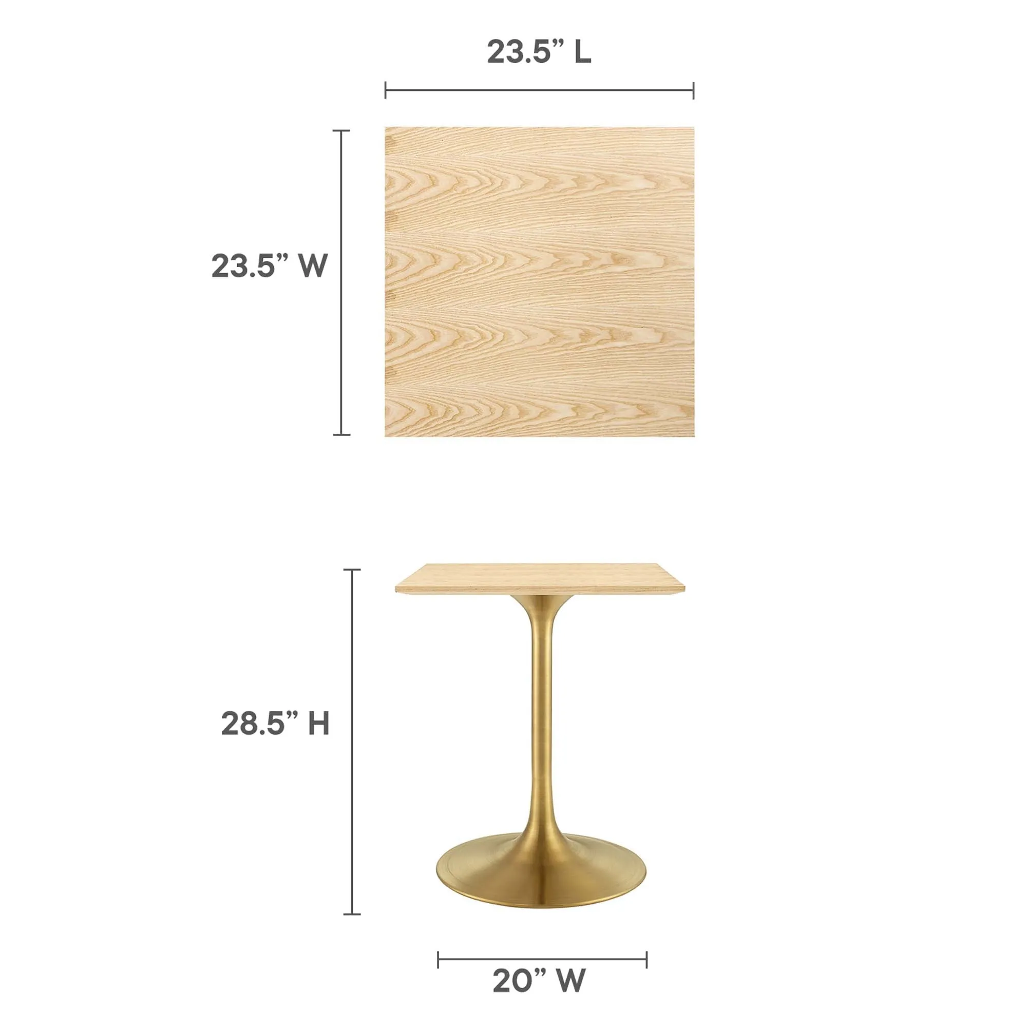 Lippa Square Wood Dining Table by Modway
