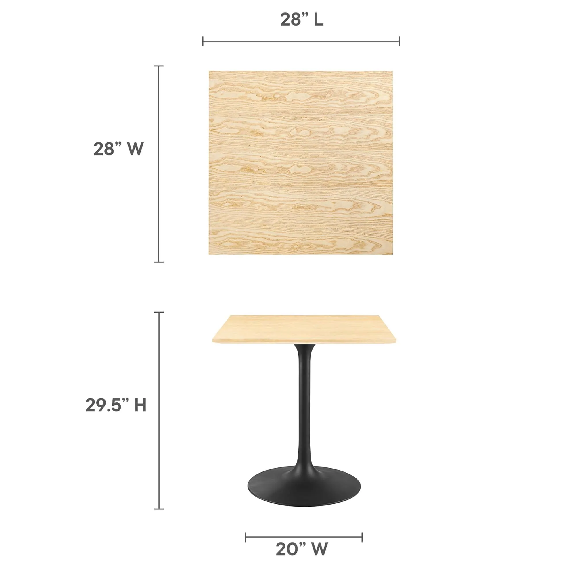 Lippa Square Wood Dining Table by Modway