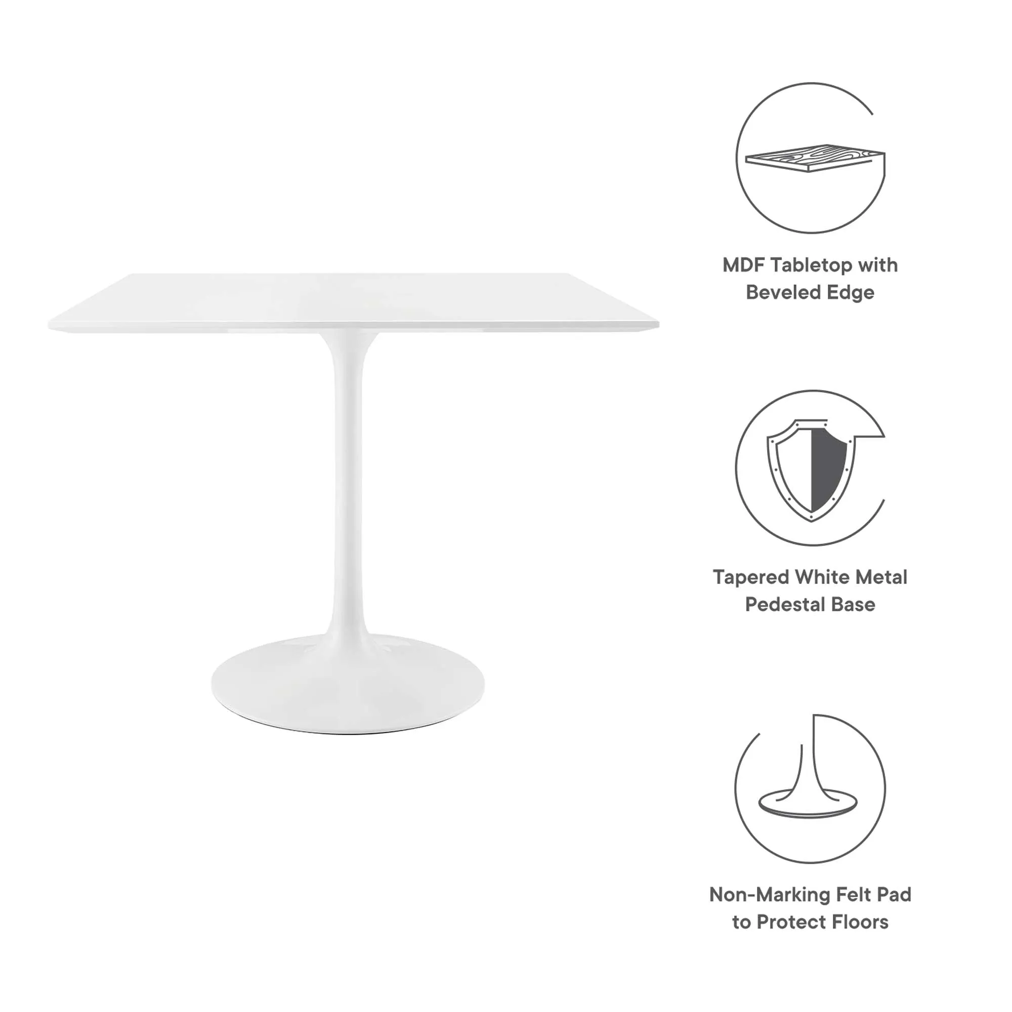 Lippa Square Wood Dining Table by Modway