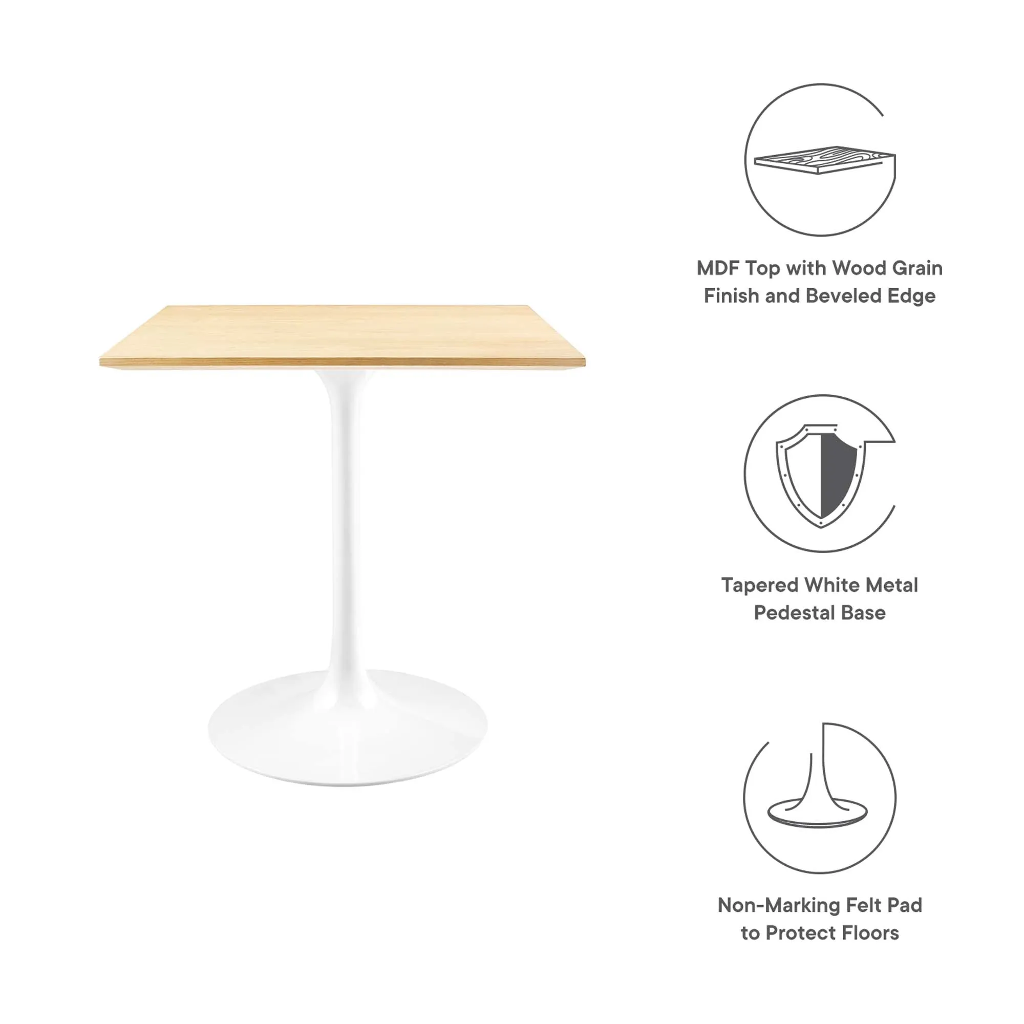 Lippa Square Wood Dining Table by Modway