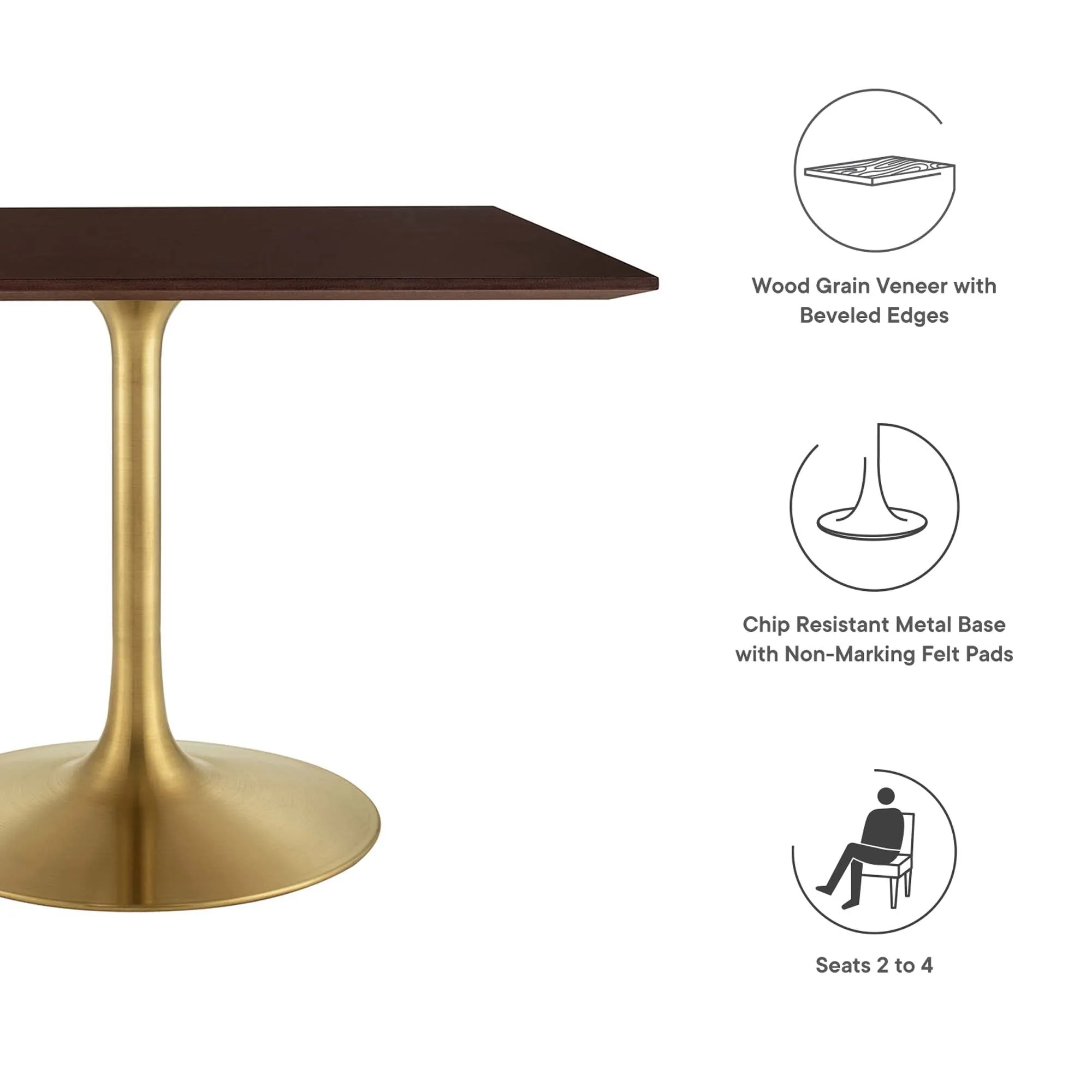 Lippa Square Wood Dining Table by Modway