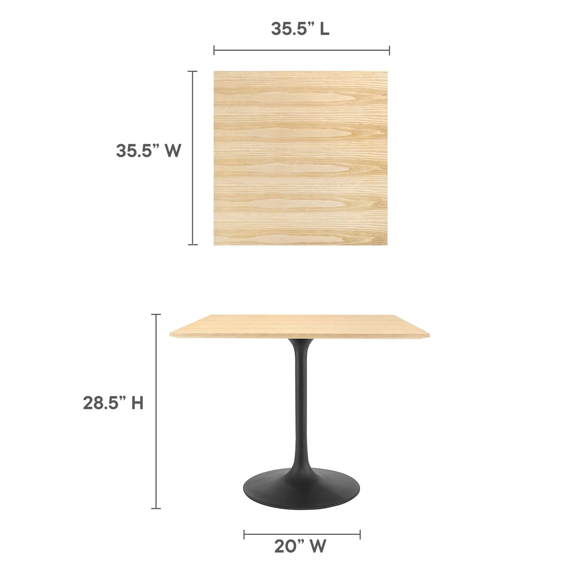 Lippa Square Wood Dining Table by Modway