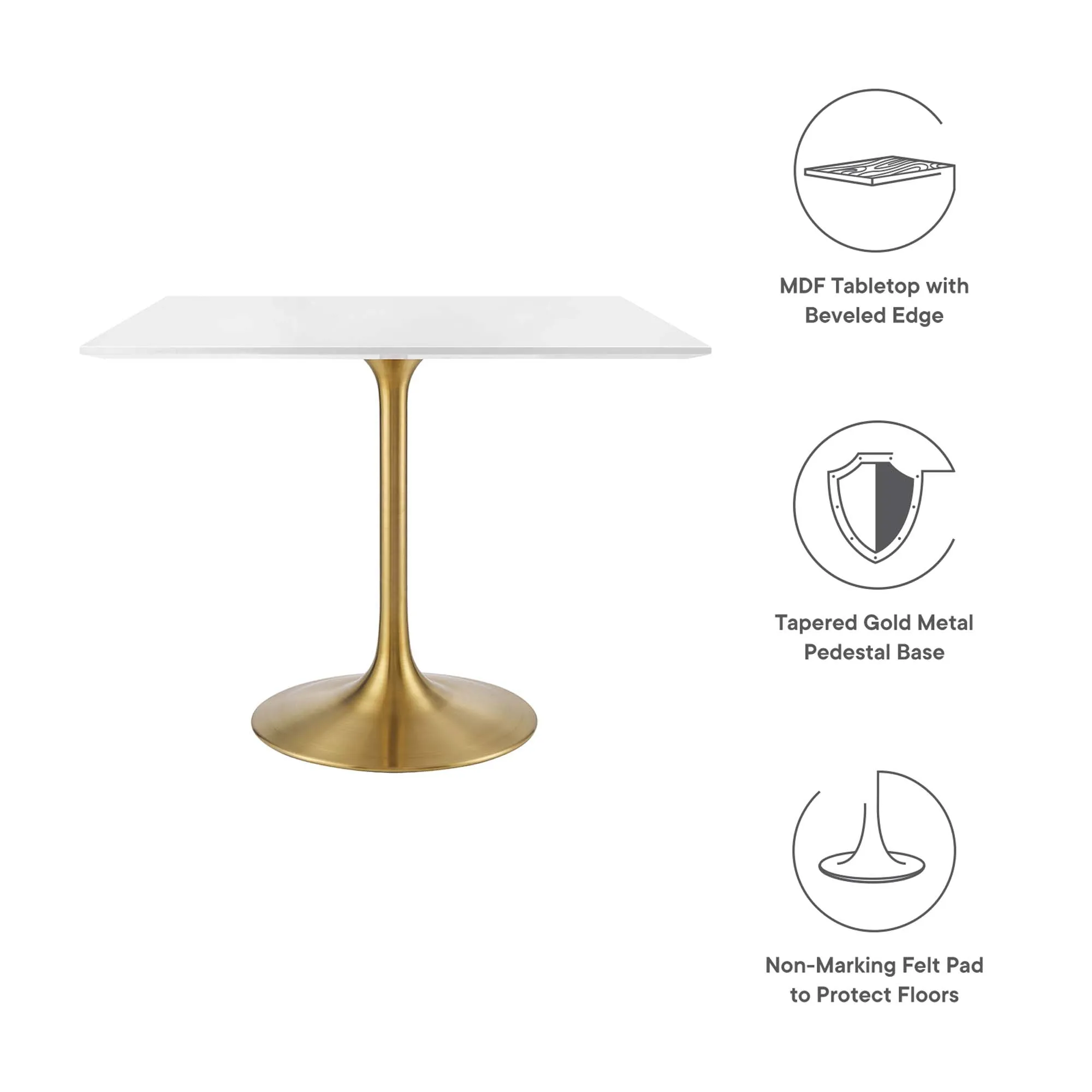 Lippa Square Wood Dining Table by Modway
