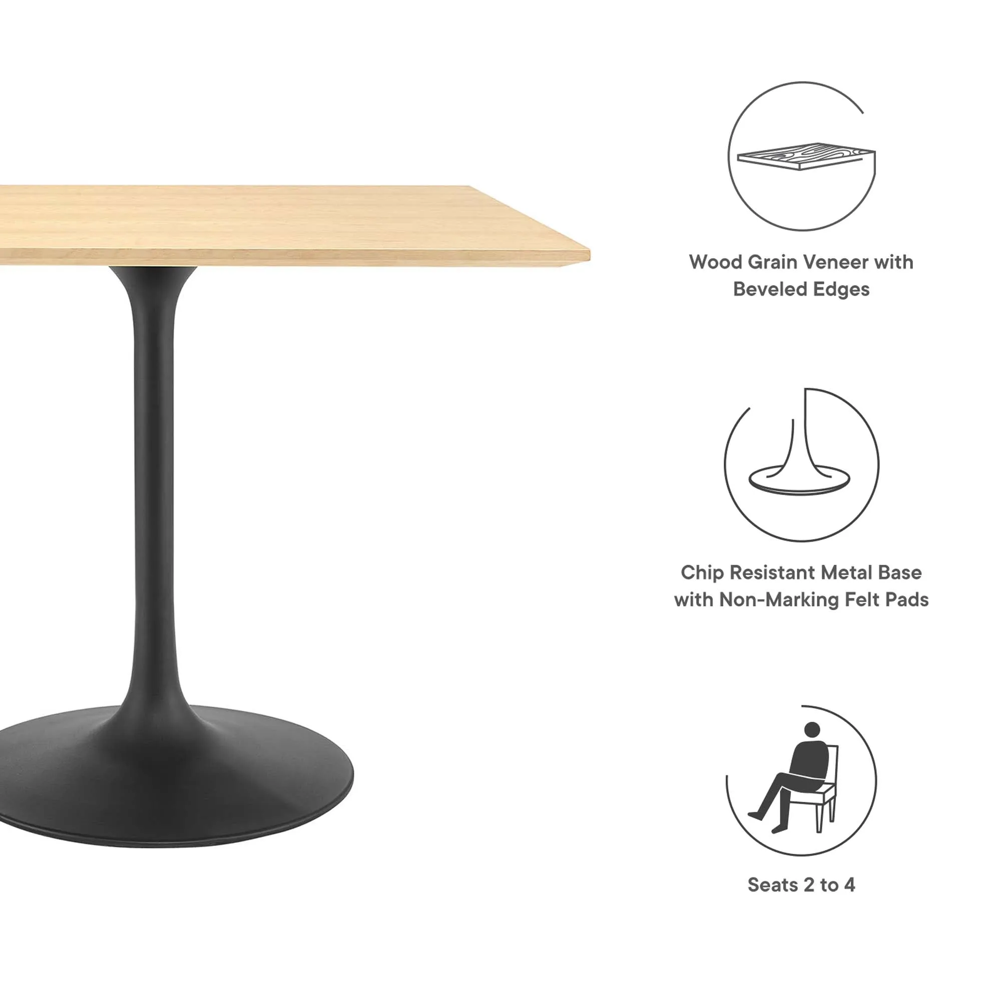 Lippa Square Wood Dining Table by Modway