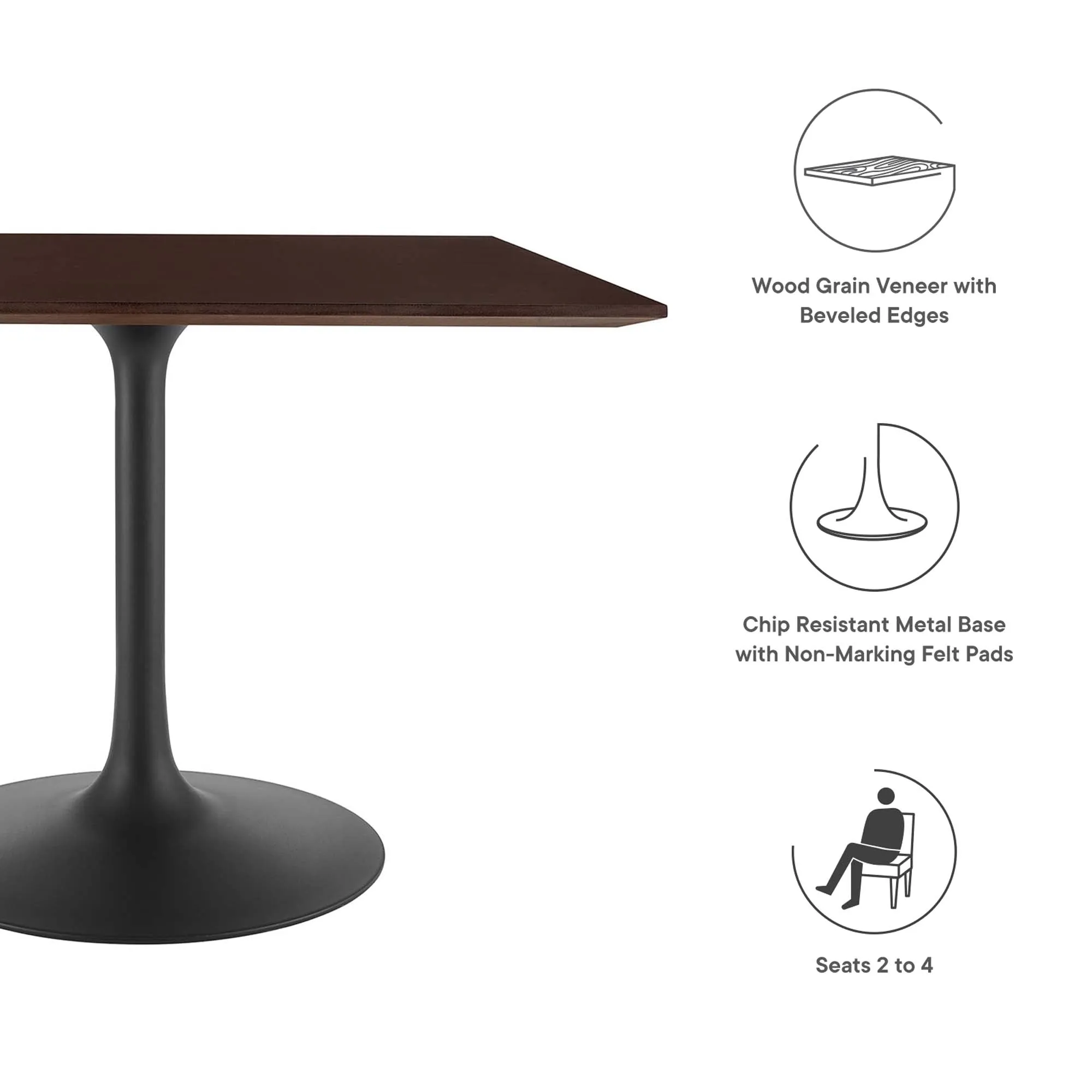 Lippa Square Wood Dining Table by Modway