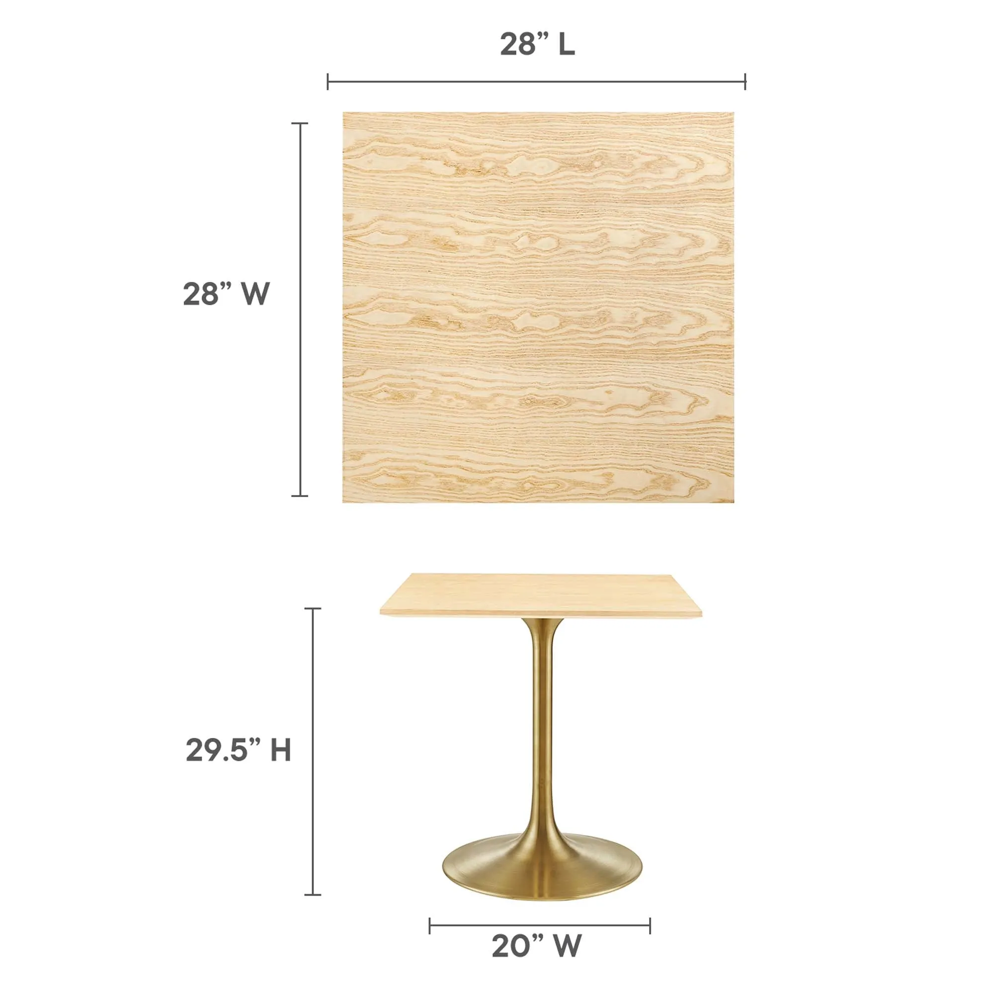 Lippa Square Wood Dining Table by Modway