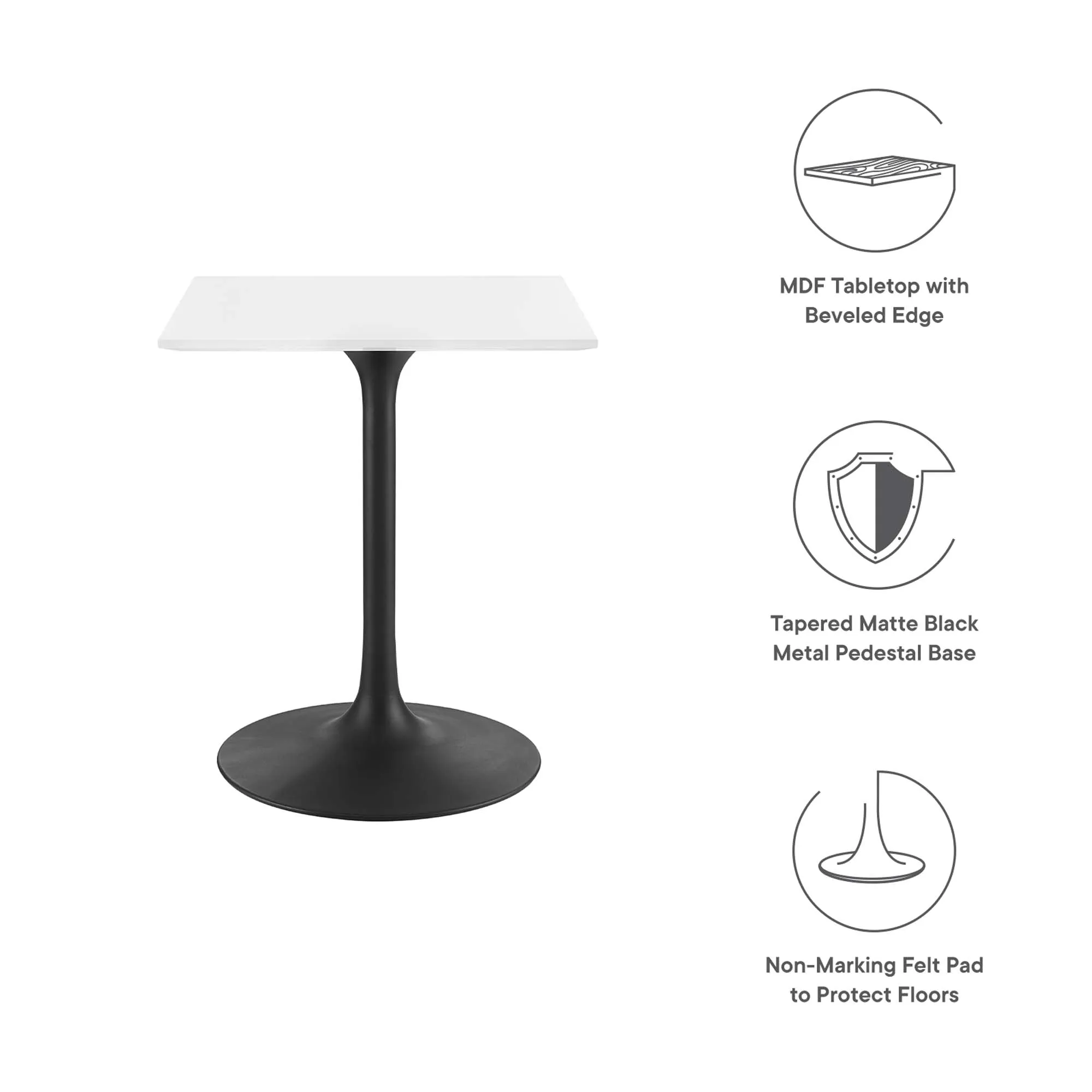 Lippa Square Wood Dining Table by Modway