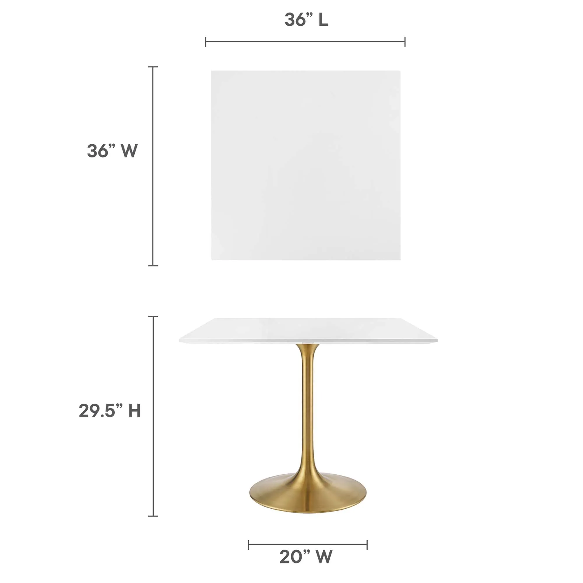 Lippa Square Wood Dining Table by Modway