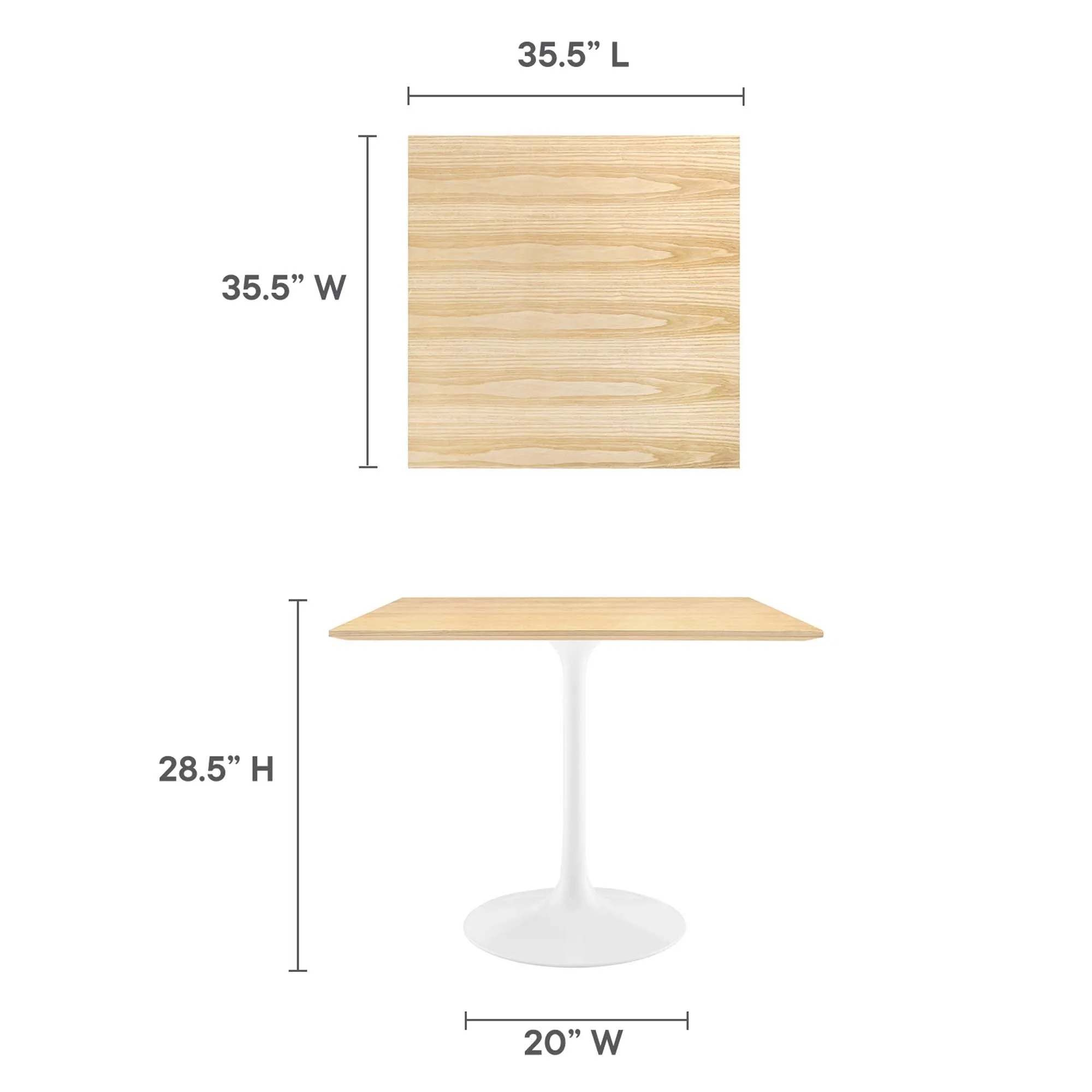 Lippa Square Wood Dining Table by Modway