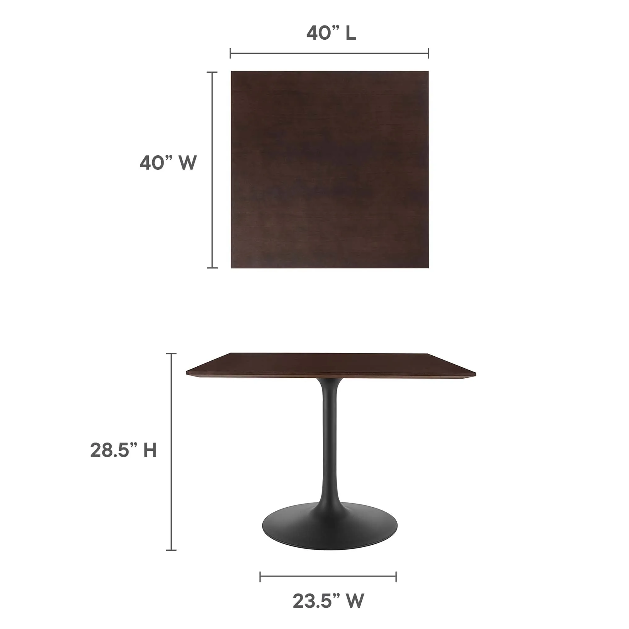 Lippa Square Wood Dining Table by Modway