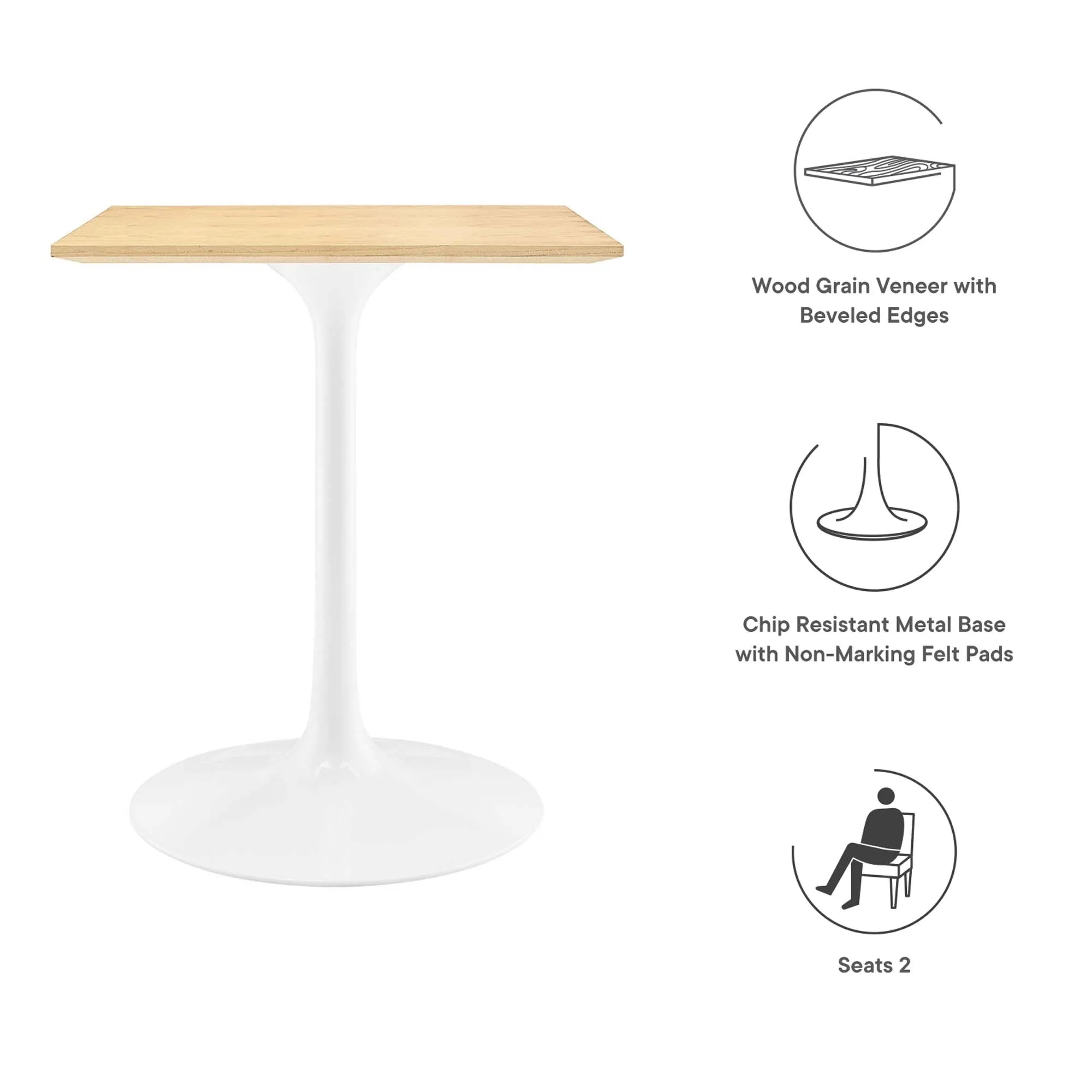 Lippa Square Wood Dining Table by Modway