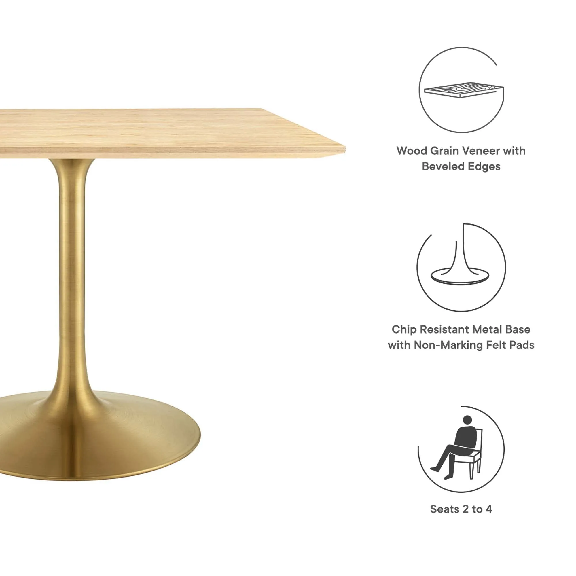 Lippa Square Wood Dining Table by Modway