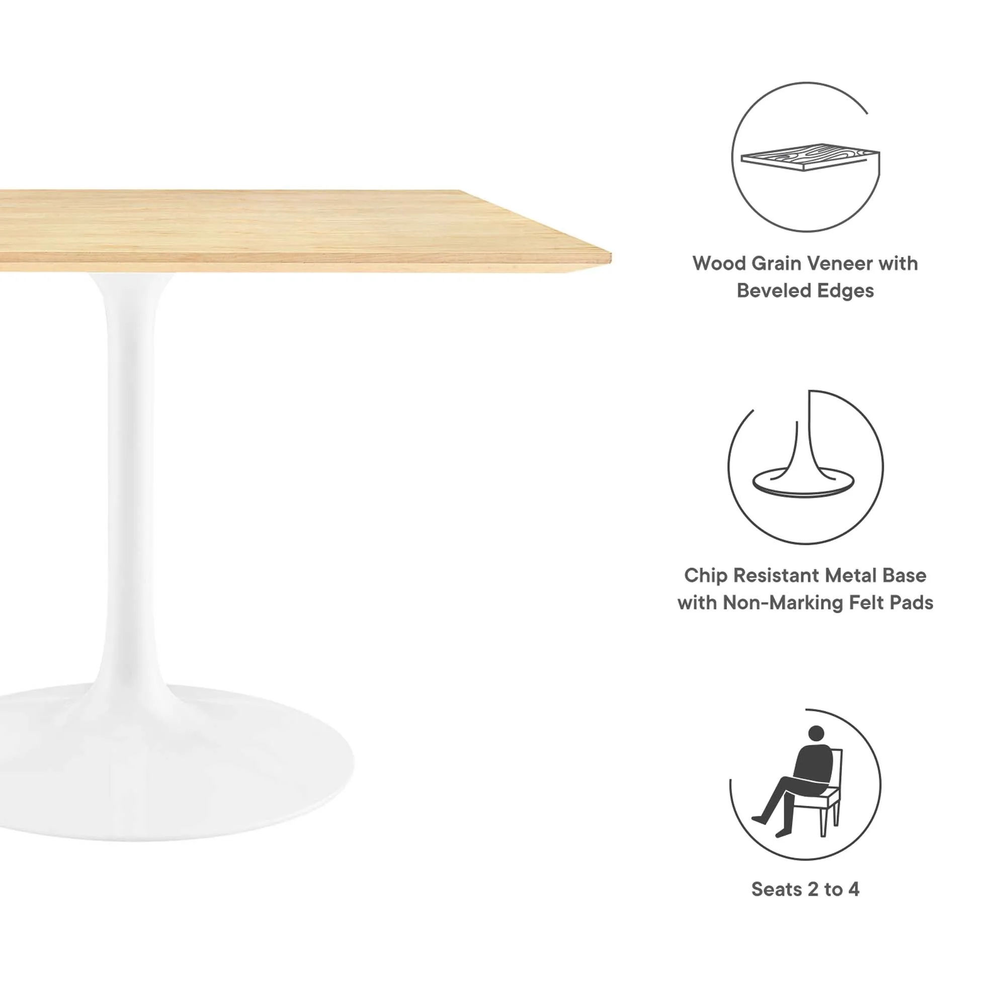 Lippa Square Wood Dining Table by Modway