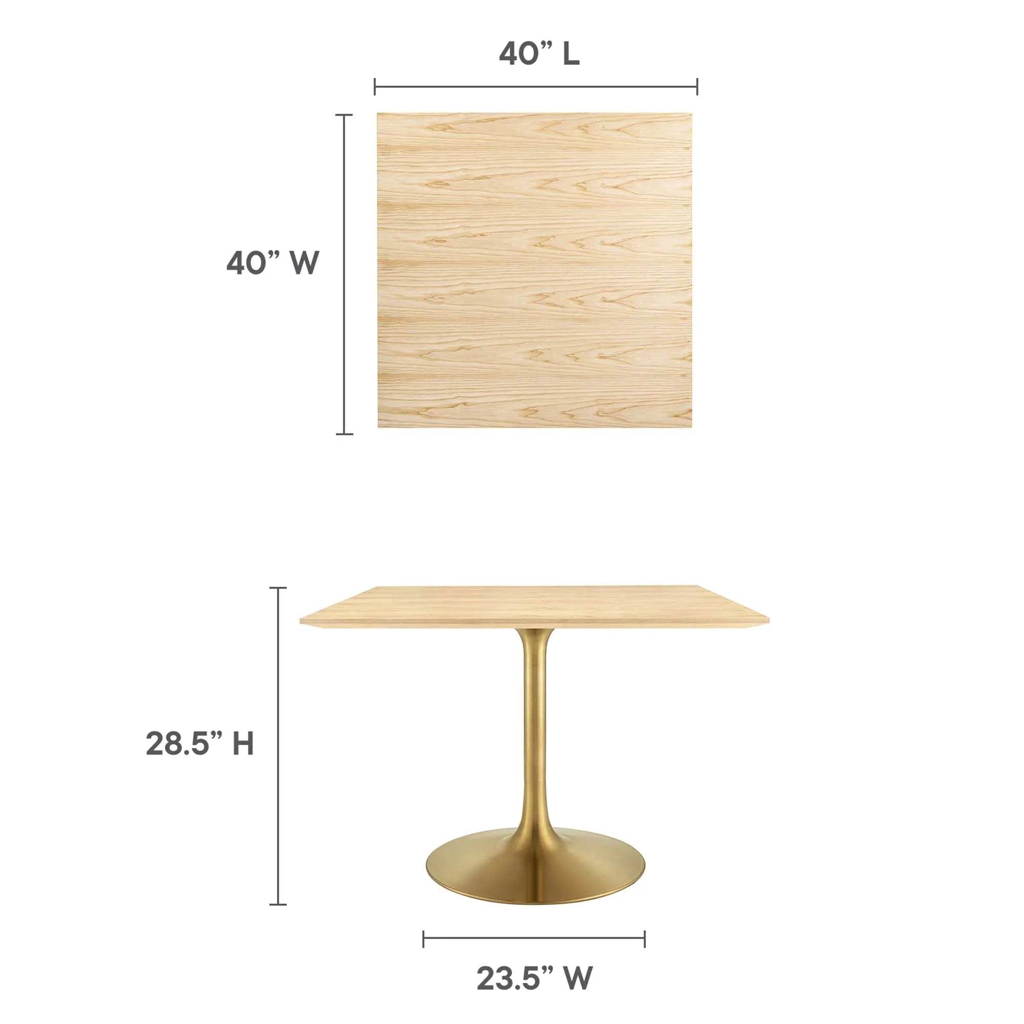 Lippa Square Wood Dining Table by Modway