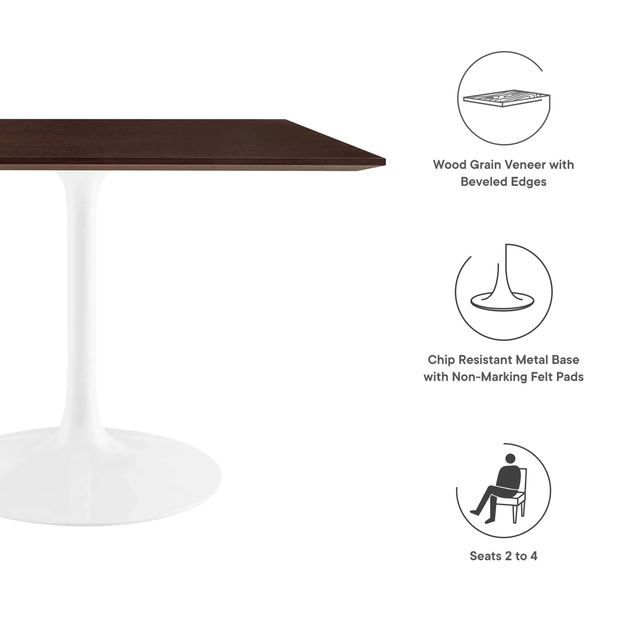 Lippa Square Wood Dining Table by Modway