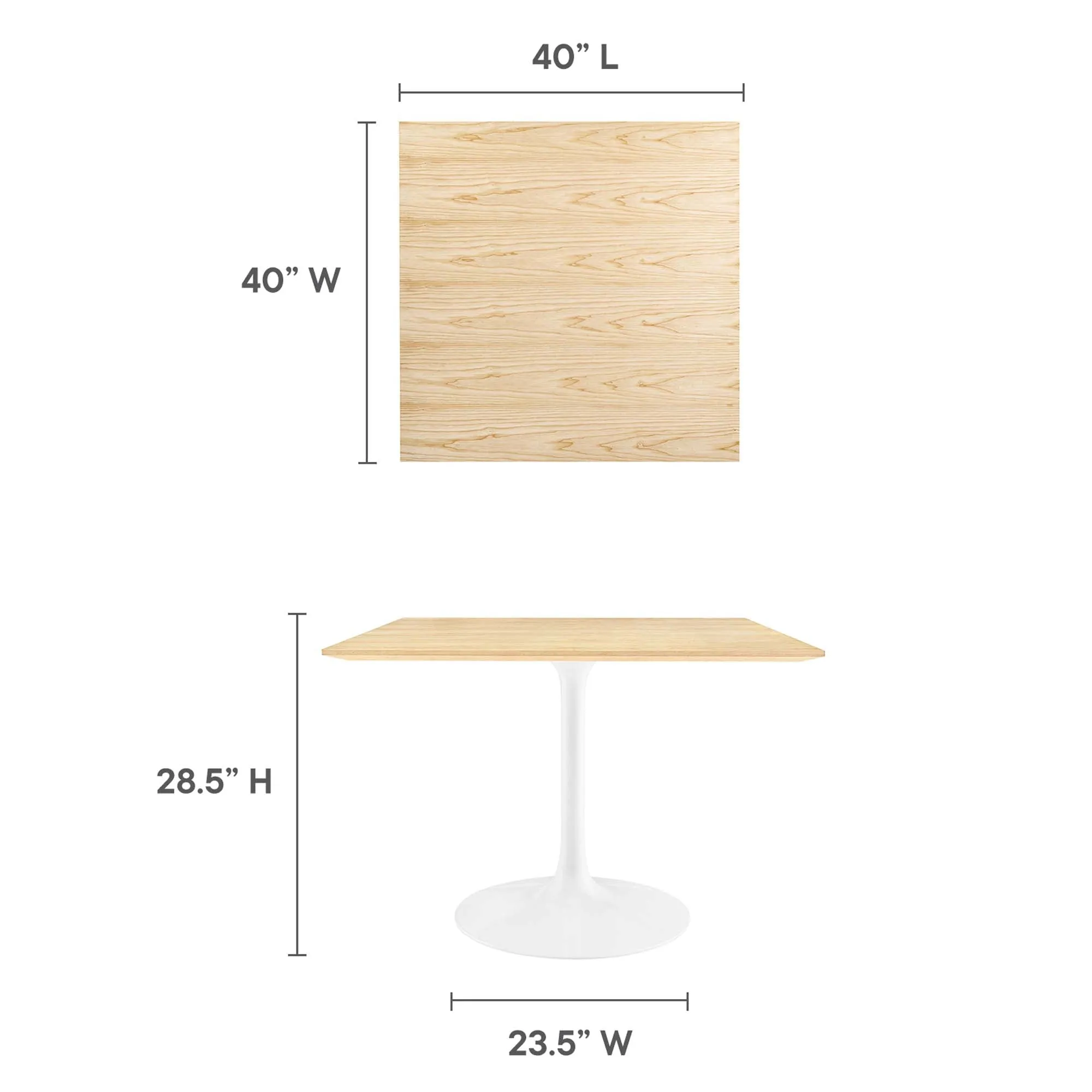 Lippa Square Wood Dining Table by Modway