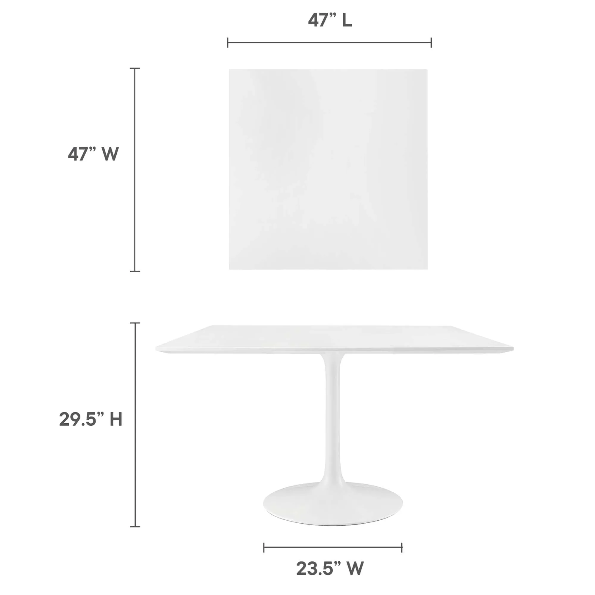 Lippa Square Wood Dining Table by Modway