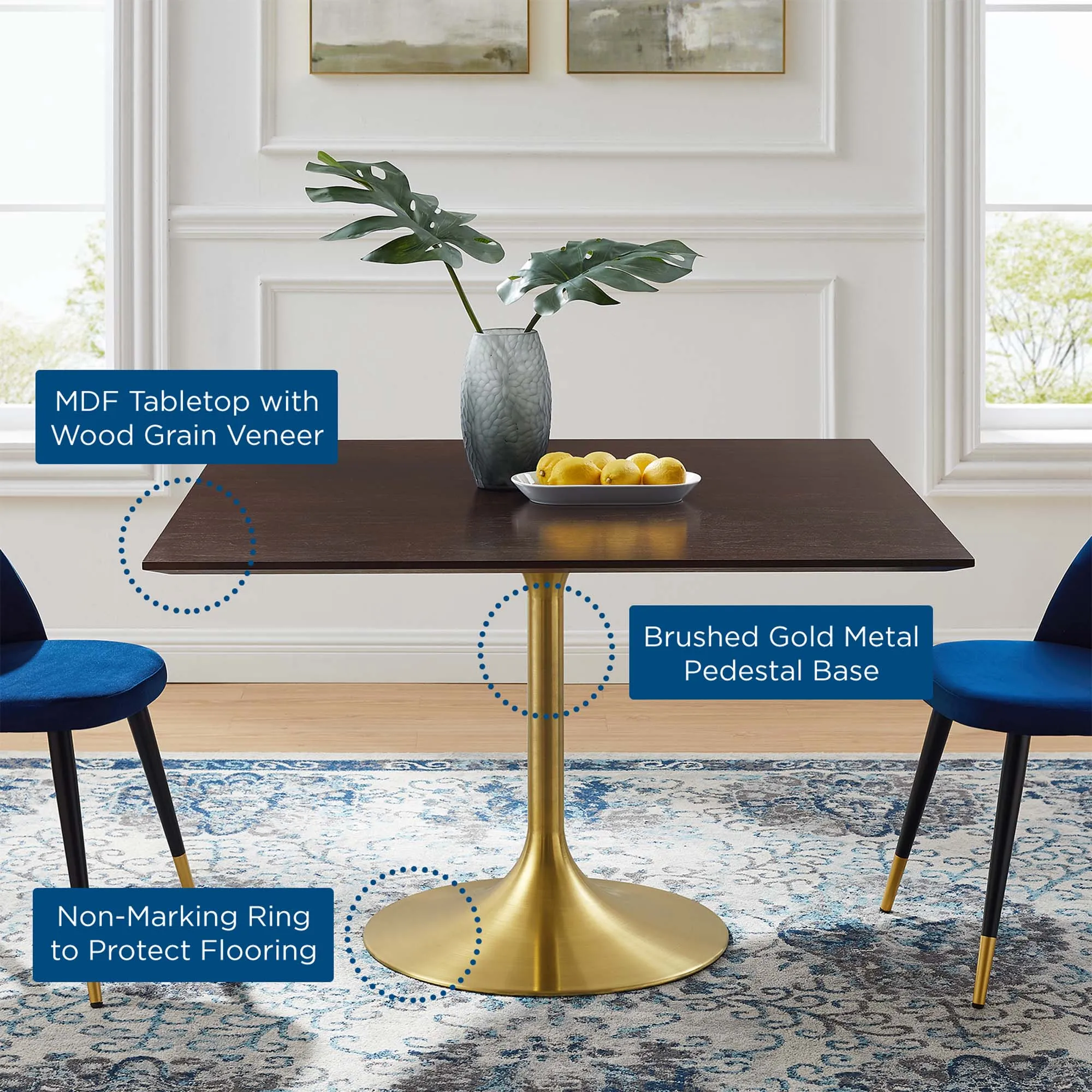 Lippa Square Wood Dining Table by Modway