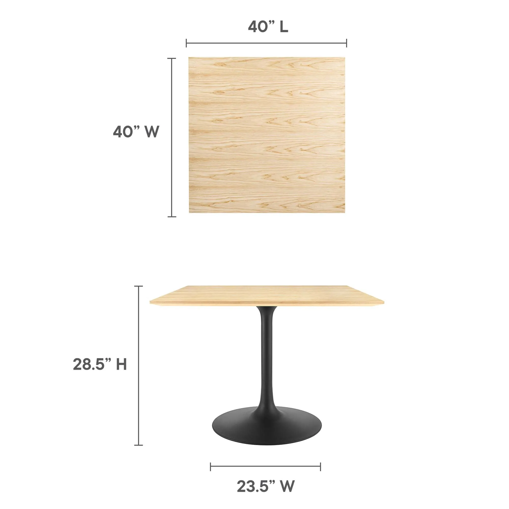Lippa Square Wood Dining Table by Modway