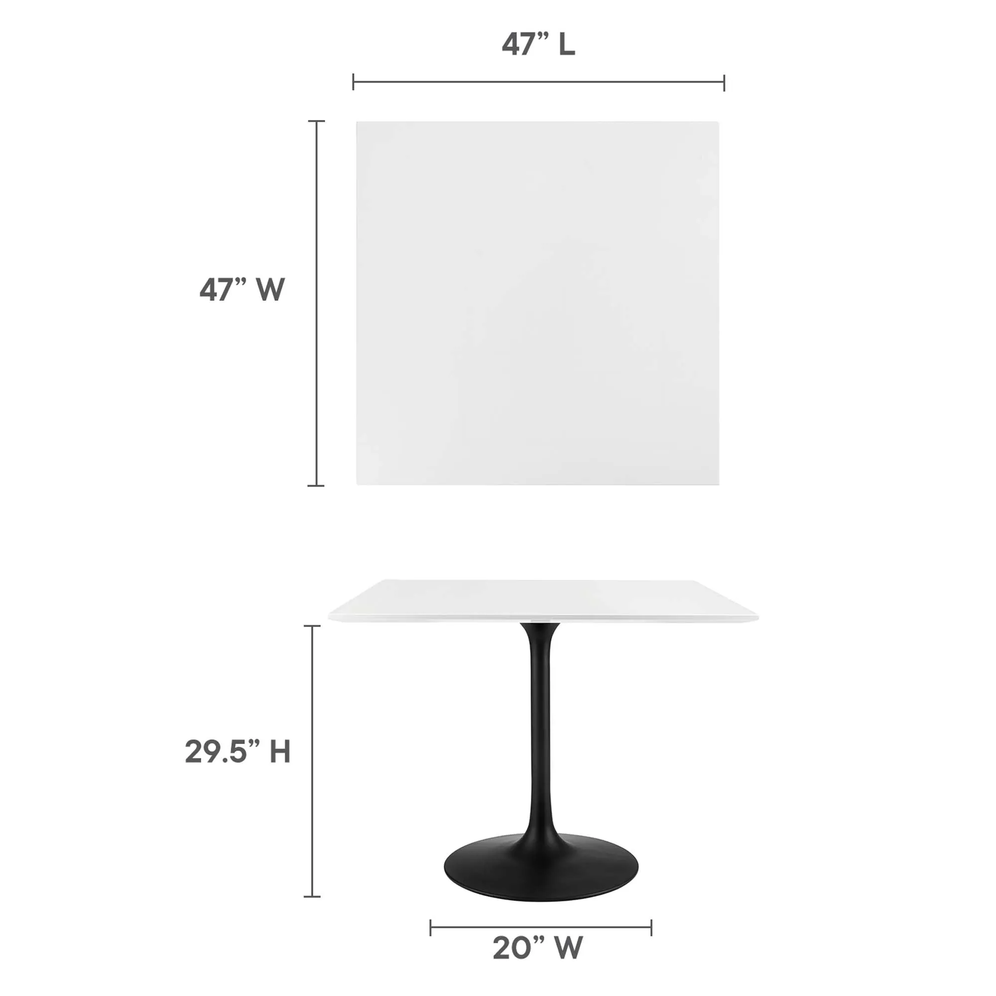 Lippa Square Wood Dining Table by Modway