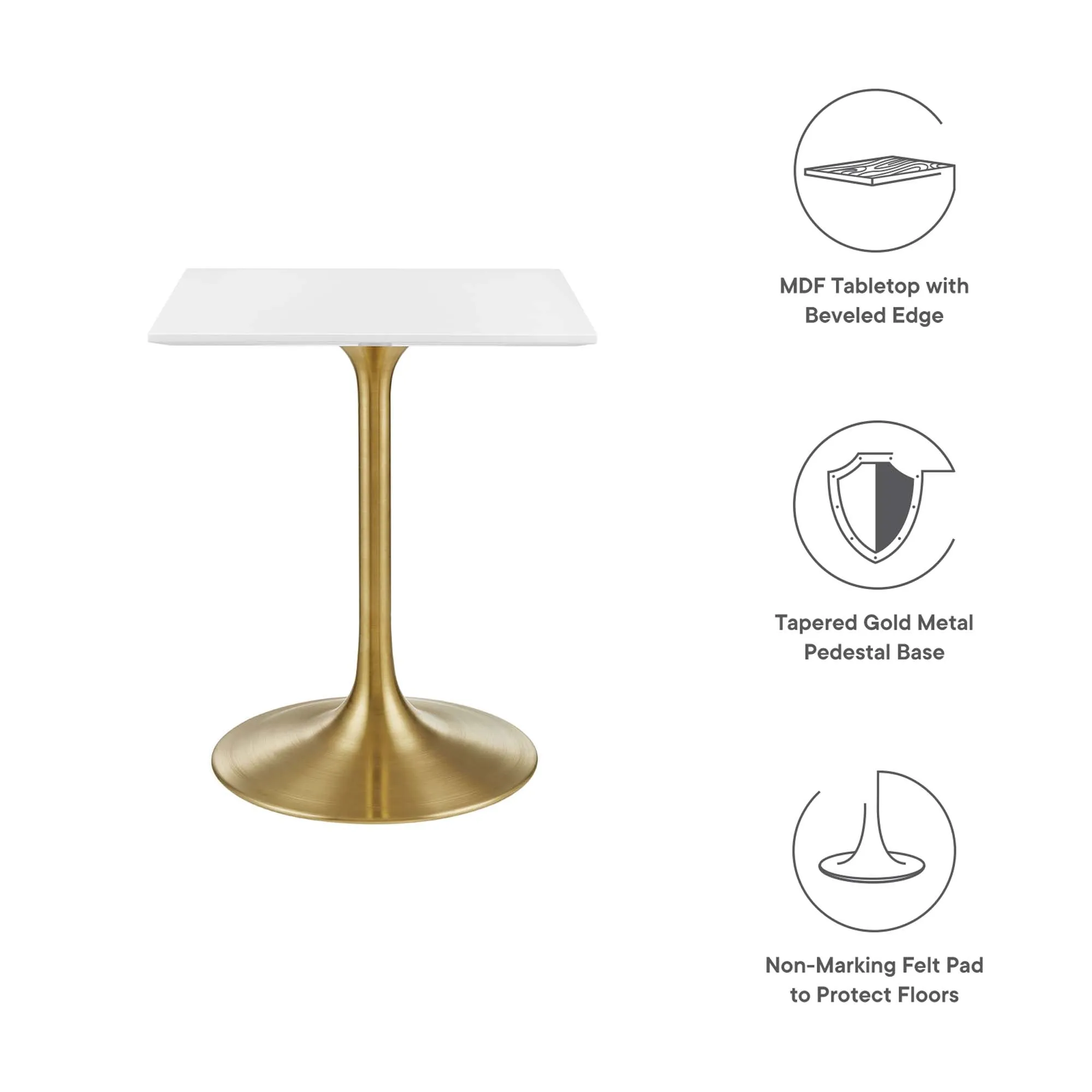 Lippa Square Wood Dining Table by Modway