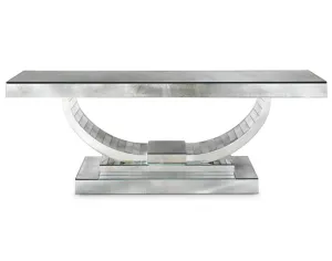 Long Venetian Mirrored Console Table In The Art Deco Style