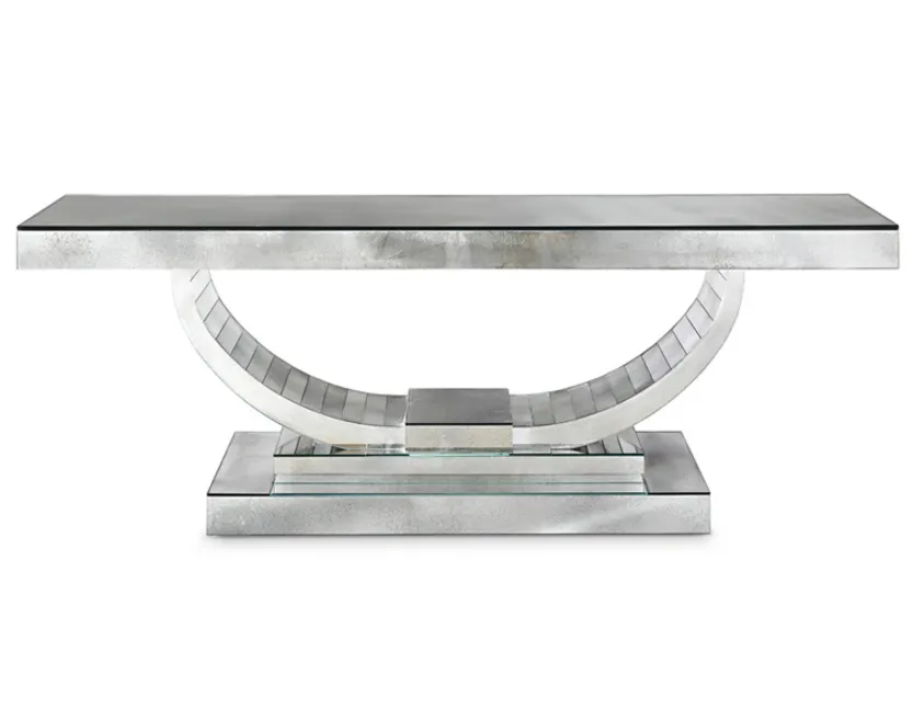 Long Venetian Mirrored Console Table In The Art Deco Style