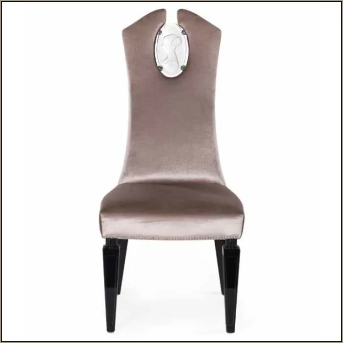 Luxury Lilac Velvet High-Backed Dining Chair