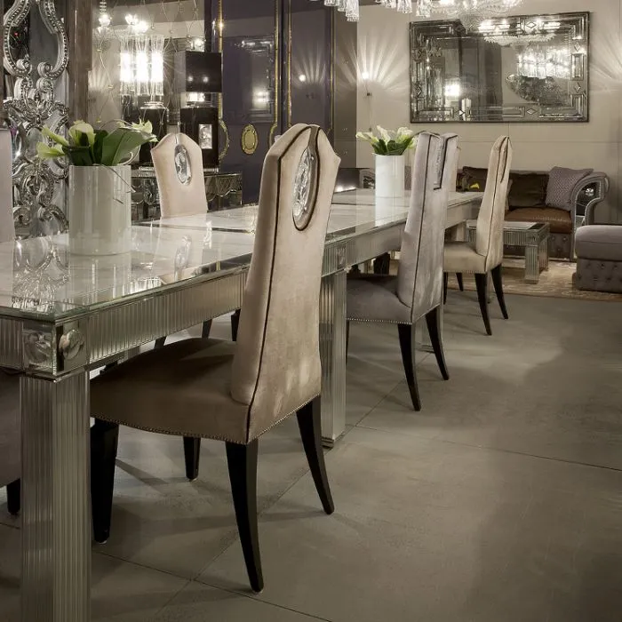 Luxury Lilac Velvet High-Backed Dining Chair