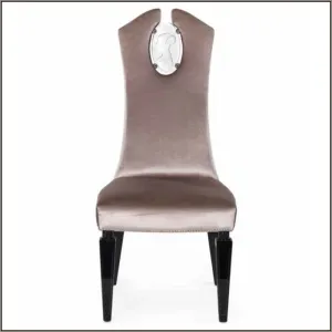 Luxury Lilac Velvet High-Backed Dining Chair