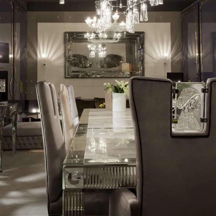 Luxury Lilac Velvet High-Backed Dining Chair