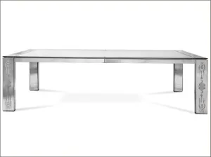 Modern Engraved Venetian Glass Dining Table